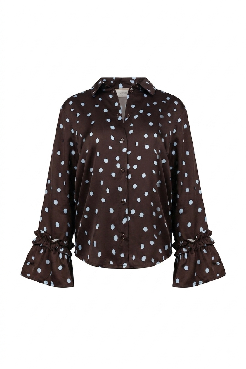 Arani Blouse Dots | Chocolate/Sky