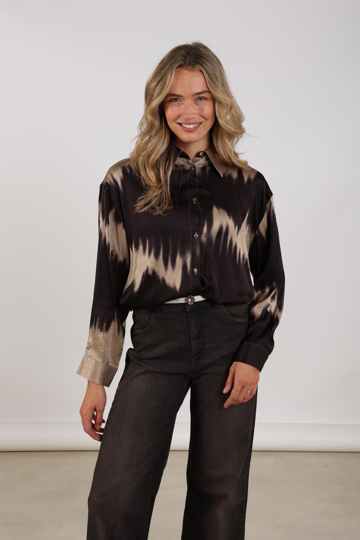 Iris Blouse | Sand/Dark Chocolate