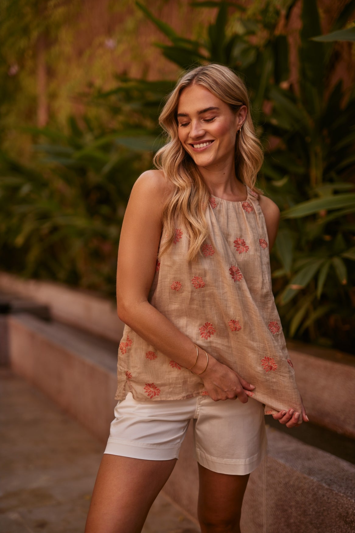 Isabel Top Embroidery | Sand