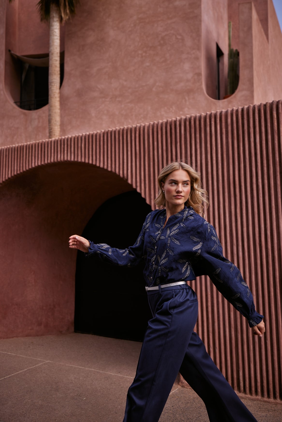 Jenna Blouse Embroidery | Navy