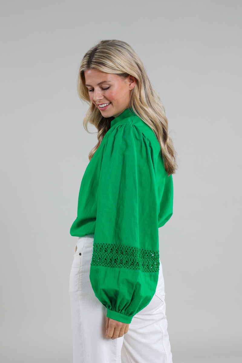 Lettie Blouse Embroidery Green