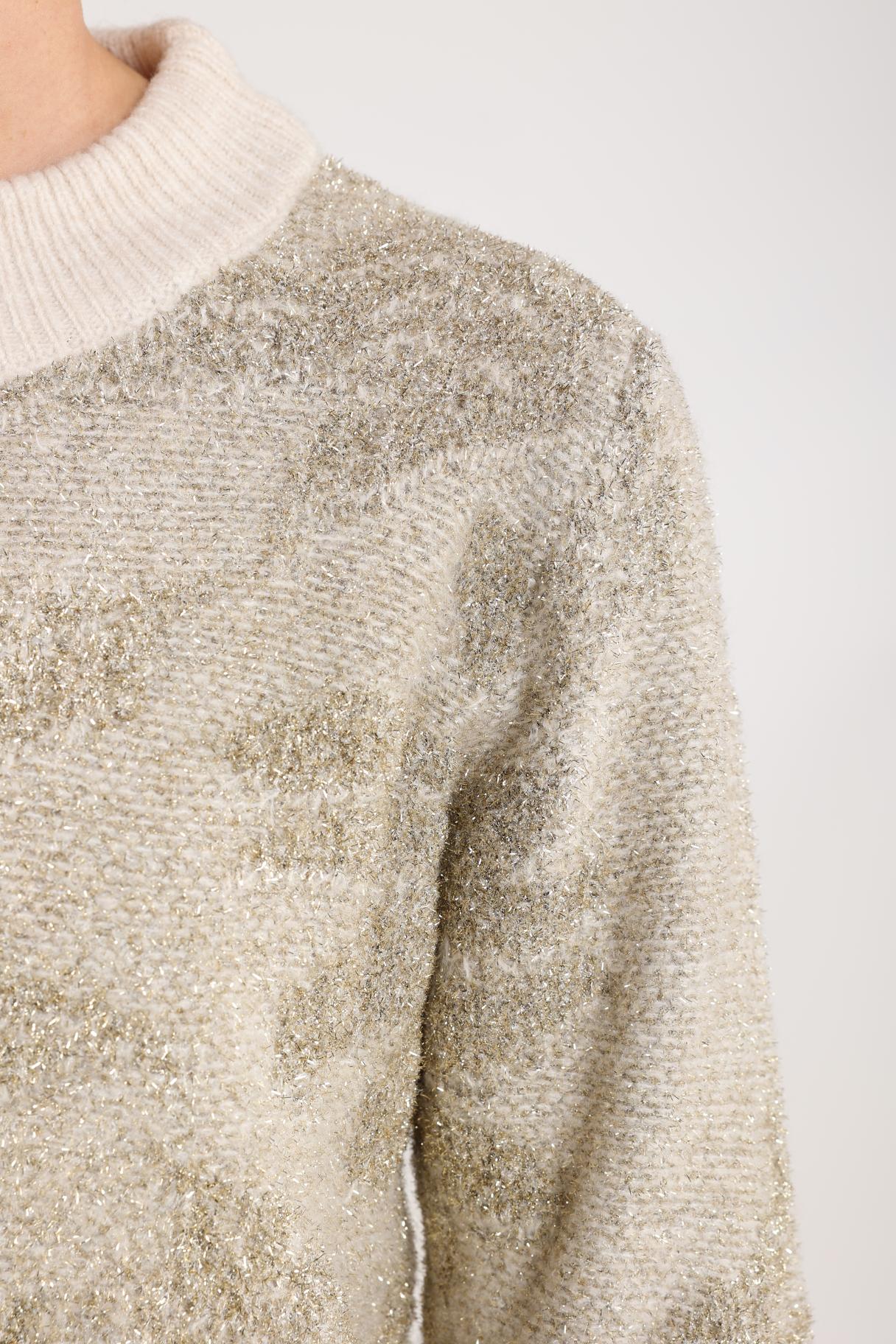 Lia Pullover Lurex | Offwhite/Gold