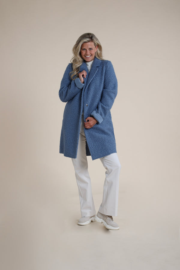 Mae Coat Boucle Blue