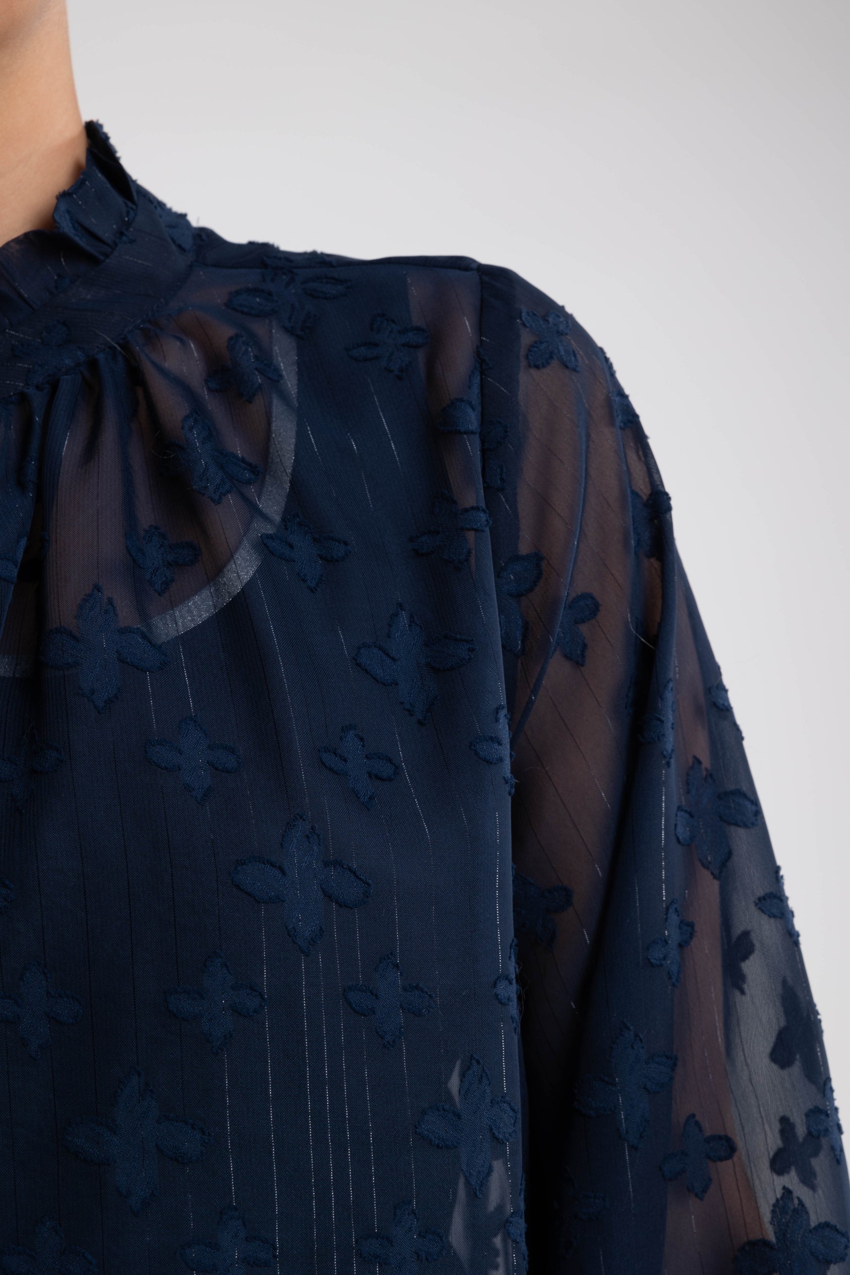 Marbella Blouse Flower | Navy