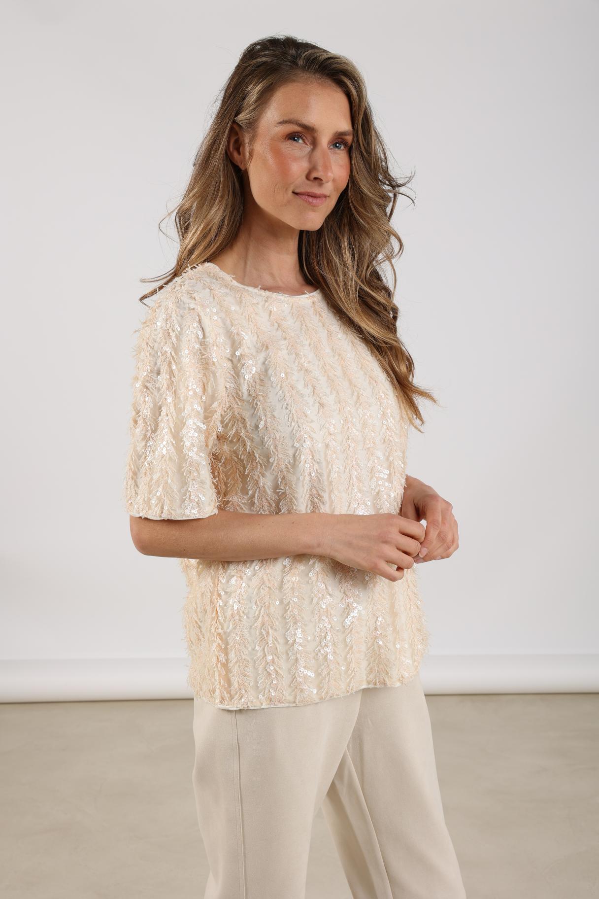 Octavia Top Paillet | Dusty Pink