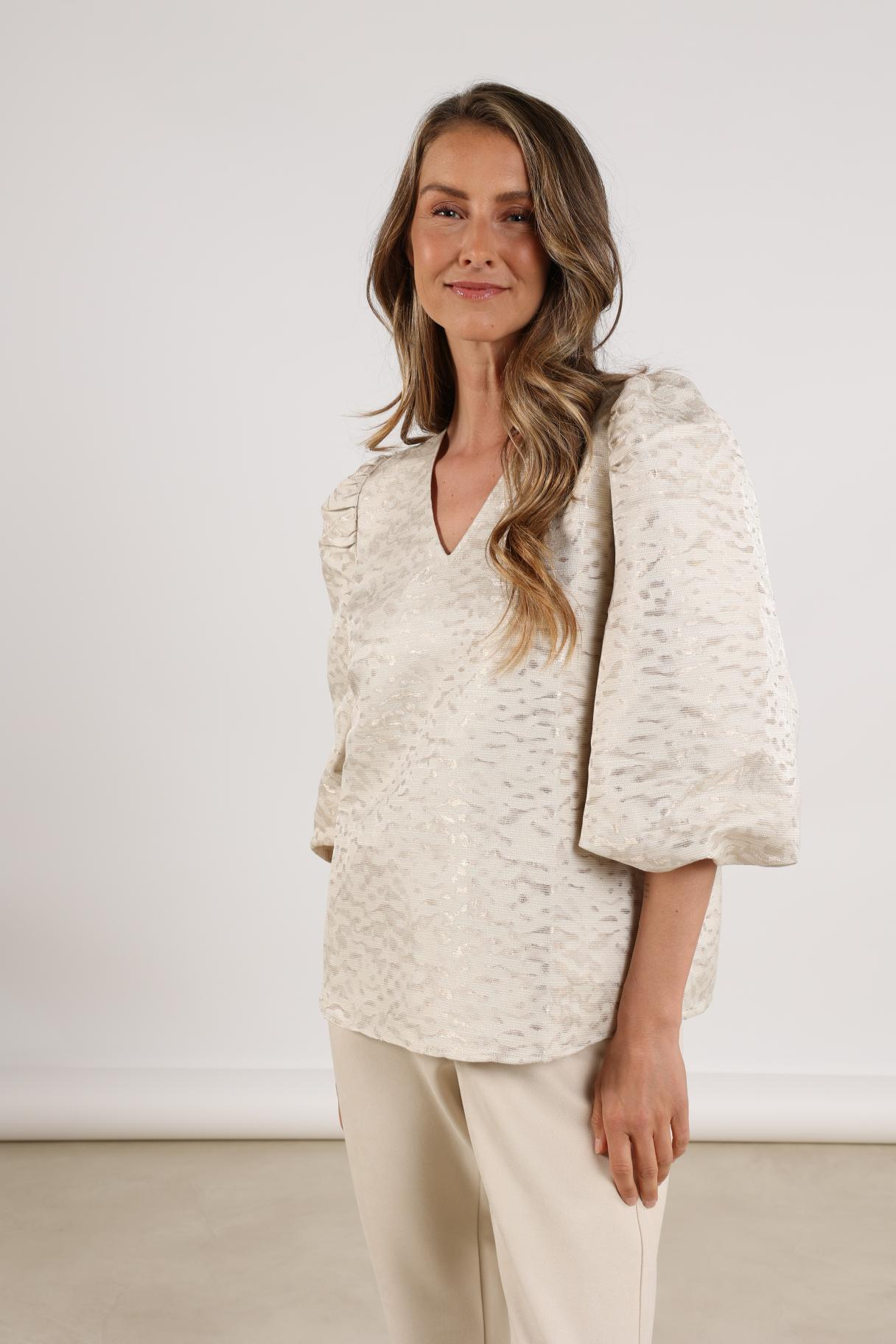 Mirthe Top | Offwhite/Gold
