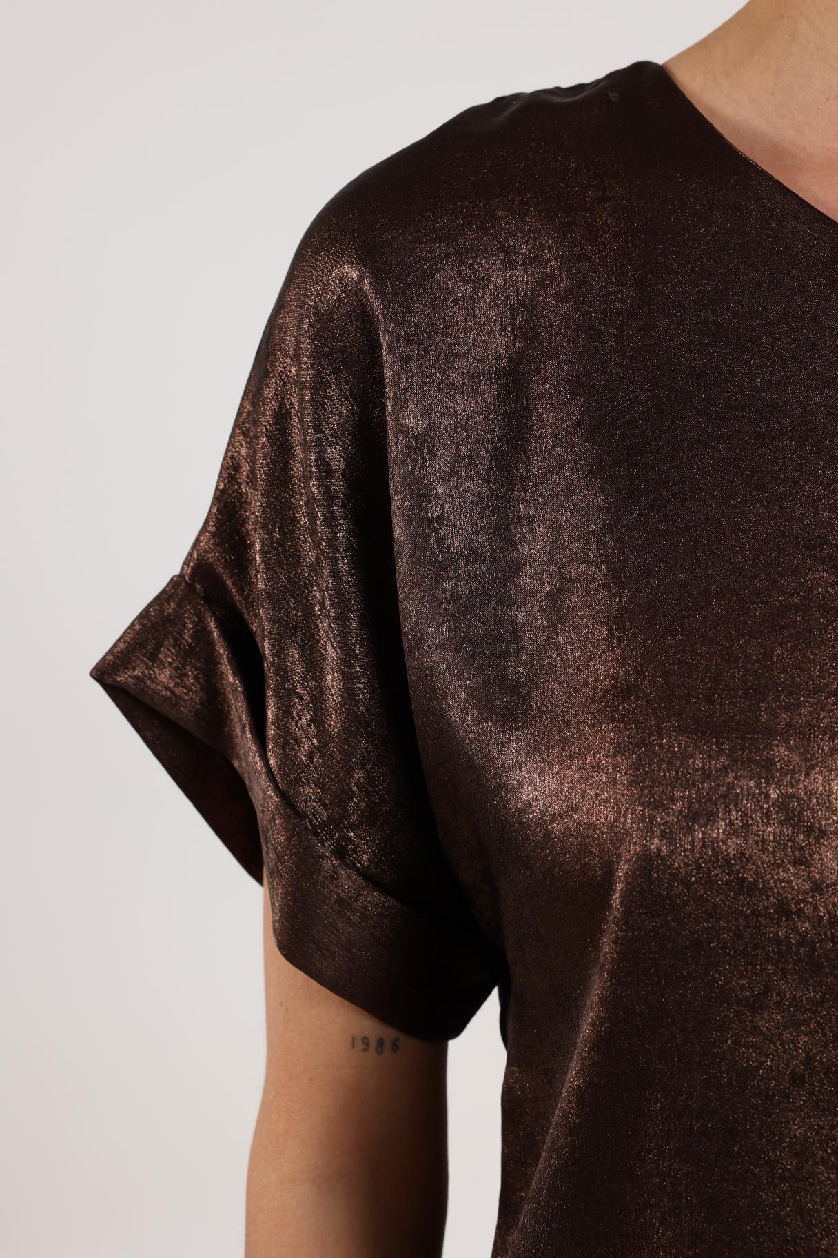 Irene Top Shiny | Dark Chocolate