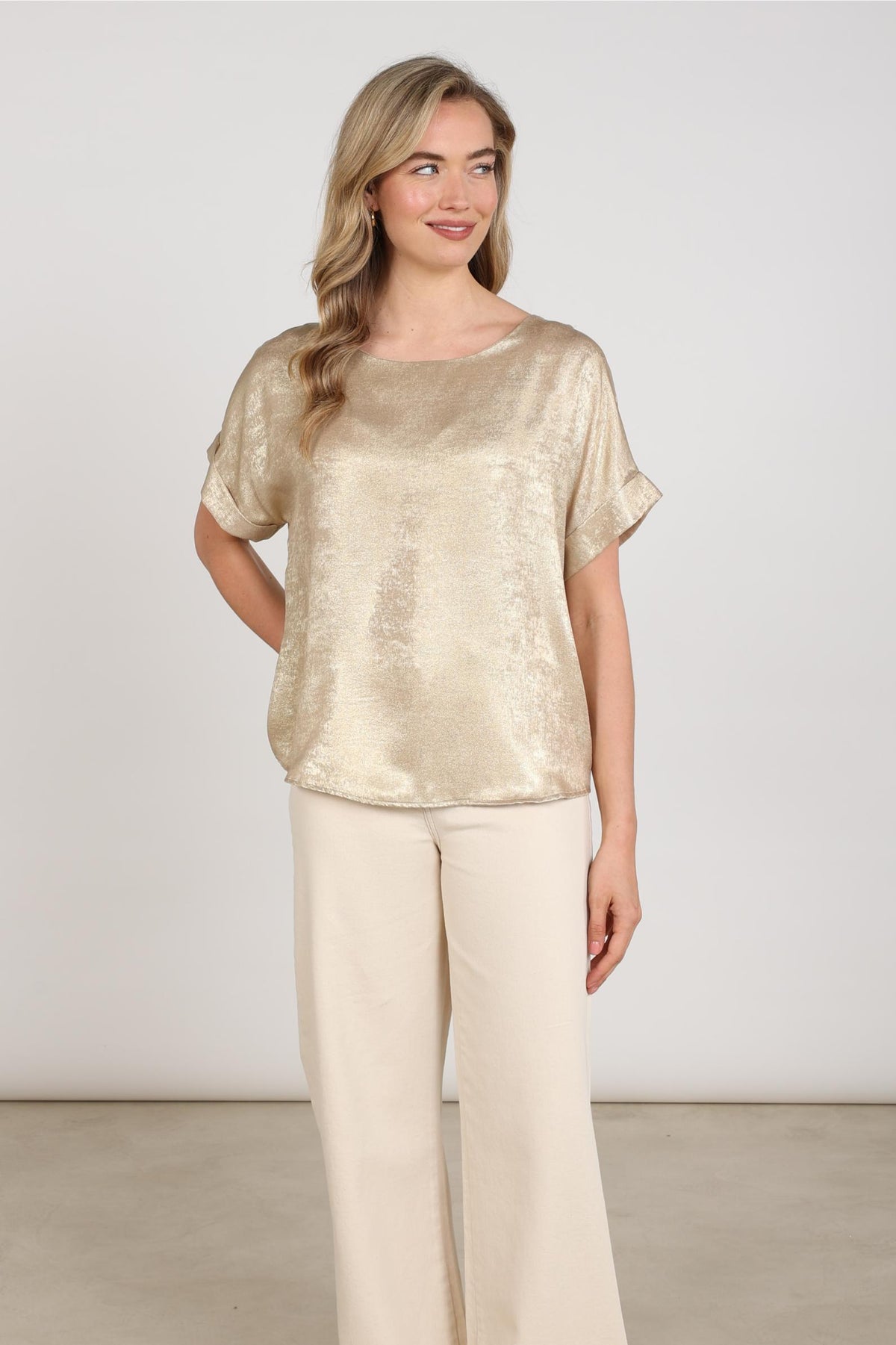 Irene Top Shiny | Gold
