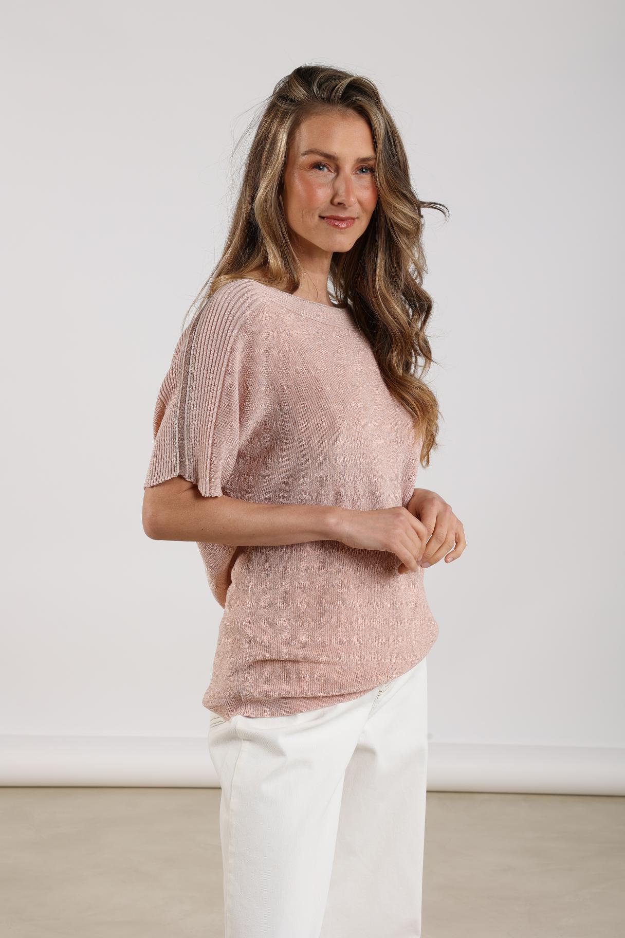 Merla Top Lurex | Dusty Pink