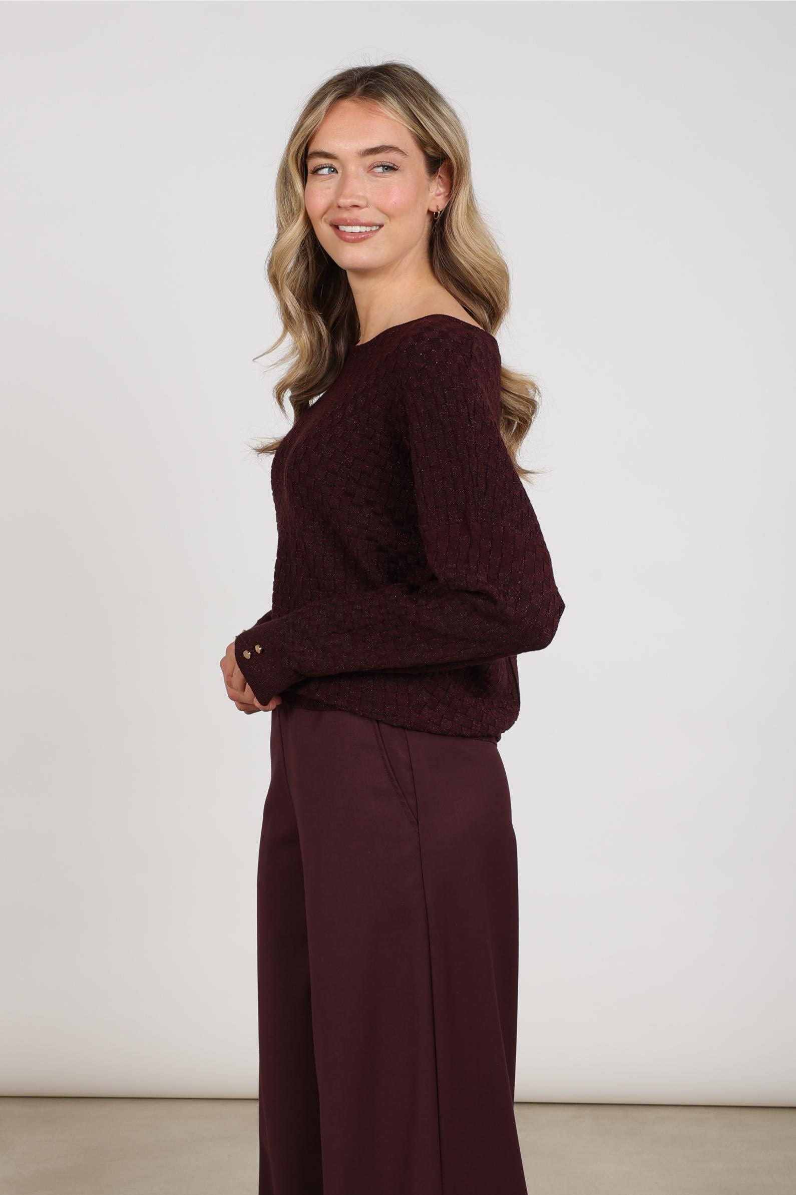 Kento Top Lurex | Cherry