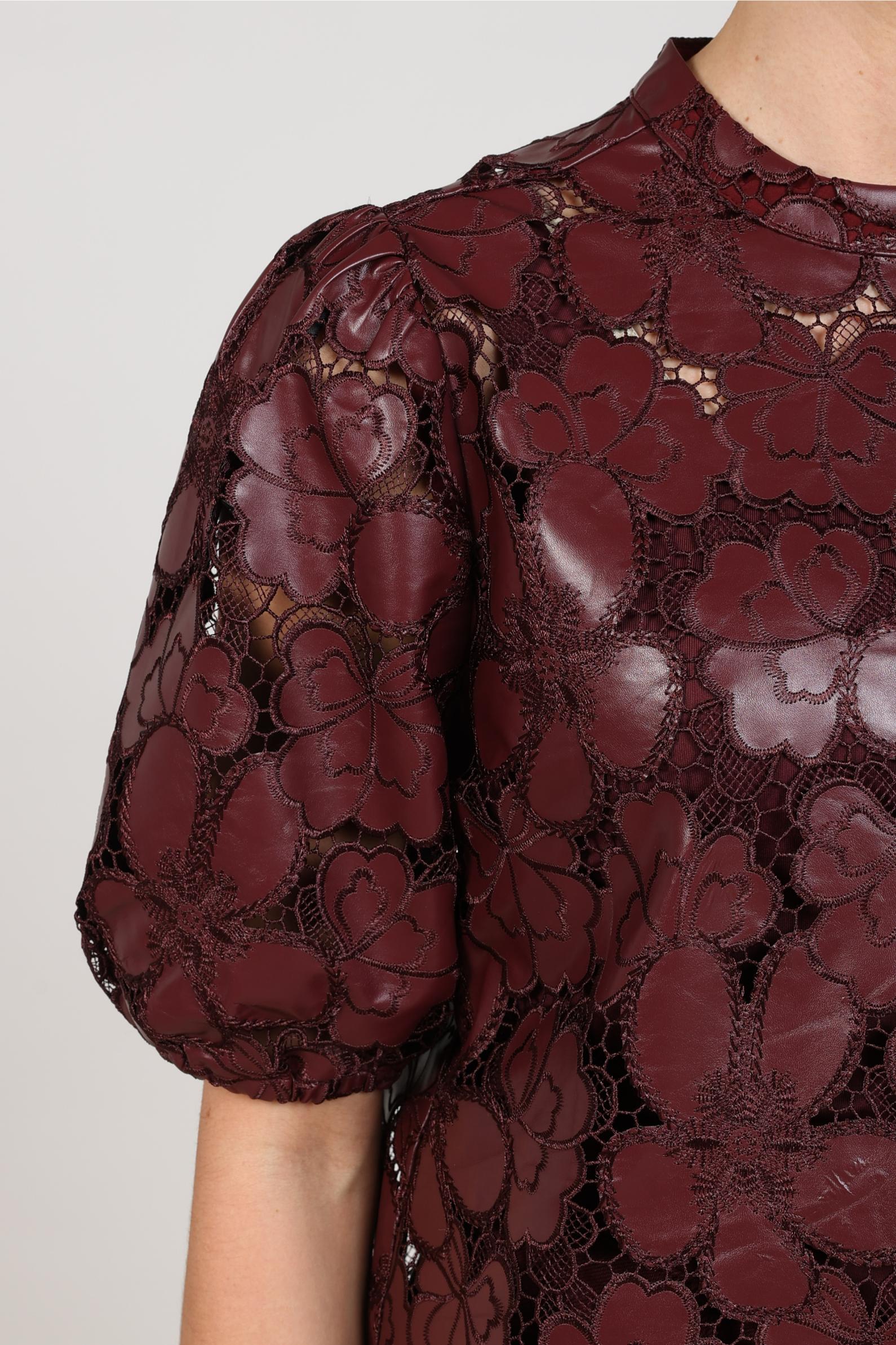 Nicole Top Flower PU | Cherry