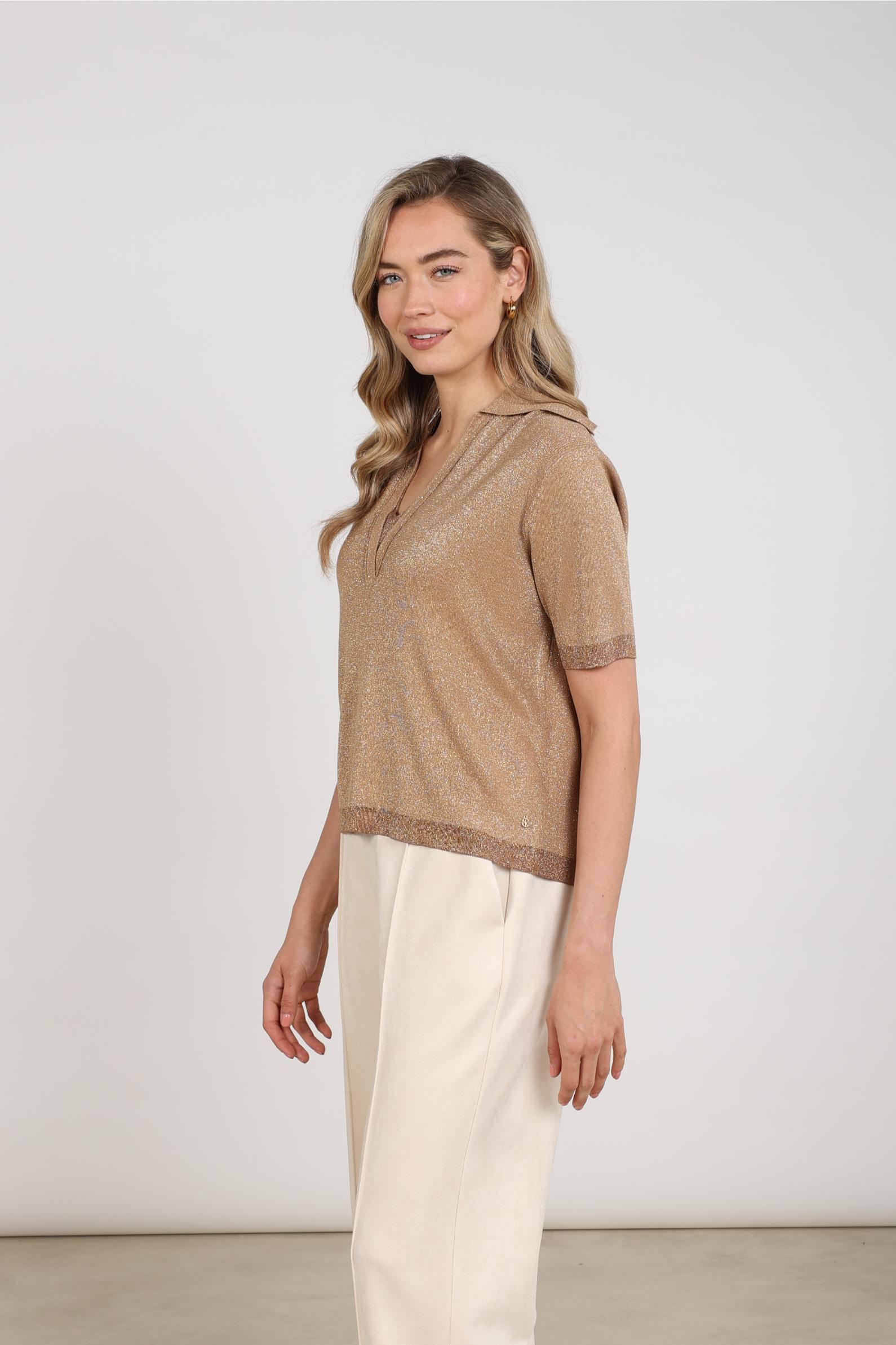 Keelie Top Lurex | Toffee