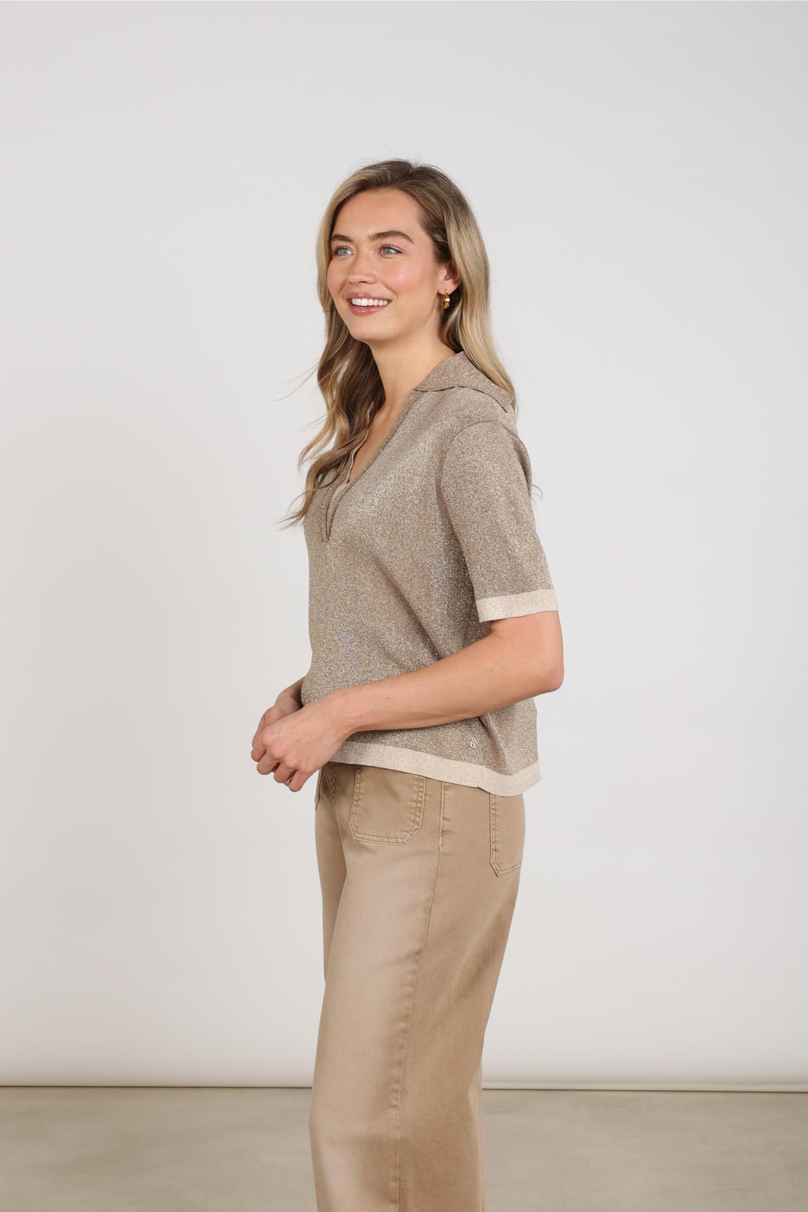 Keelie Top Lurex | Taupe
