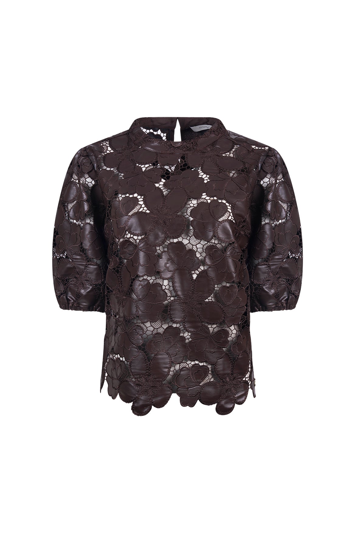 Nicole Top Flower PU | Chocolate