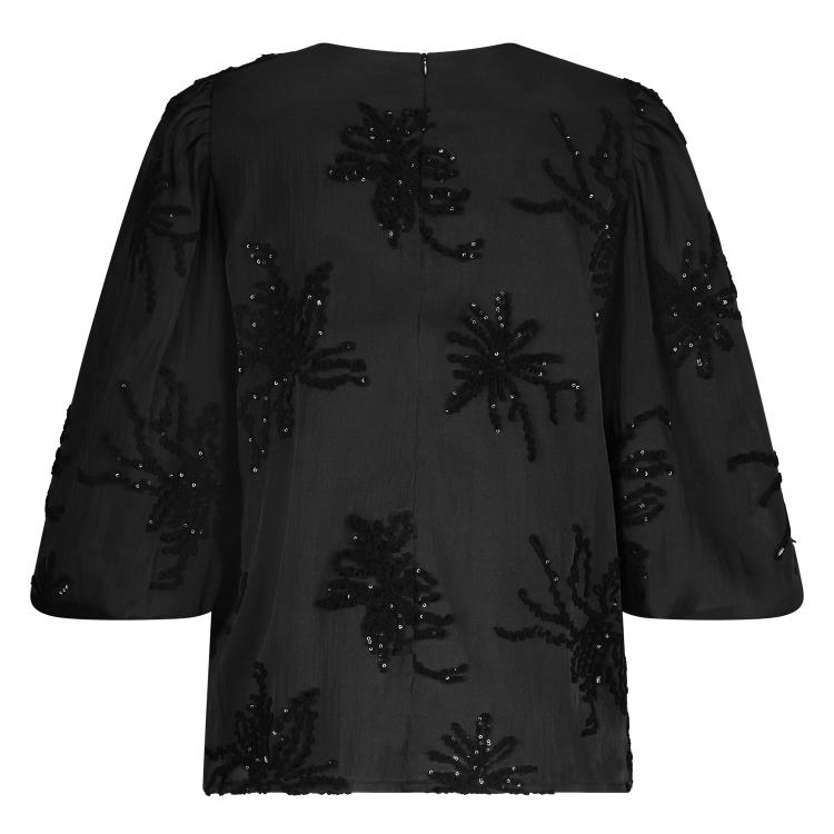 Delilah Blouse Embroidery | Black