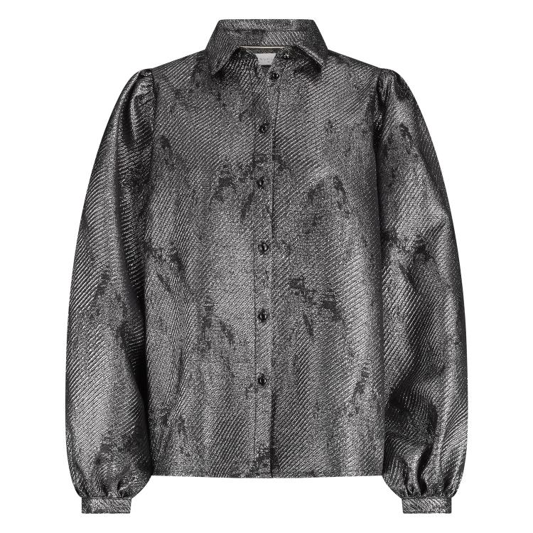 Lettie Blouse Metallic | Black/Silver