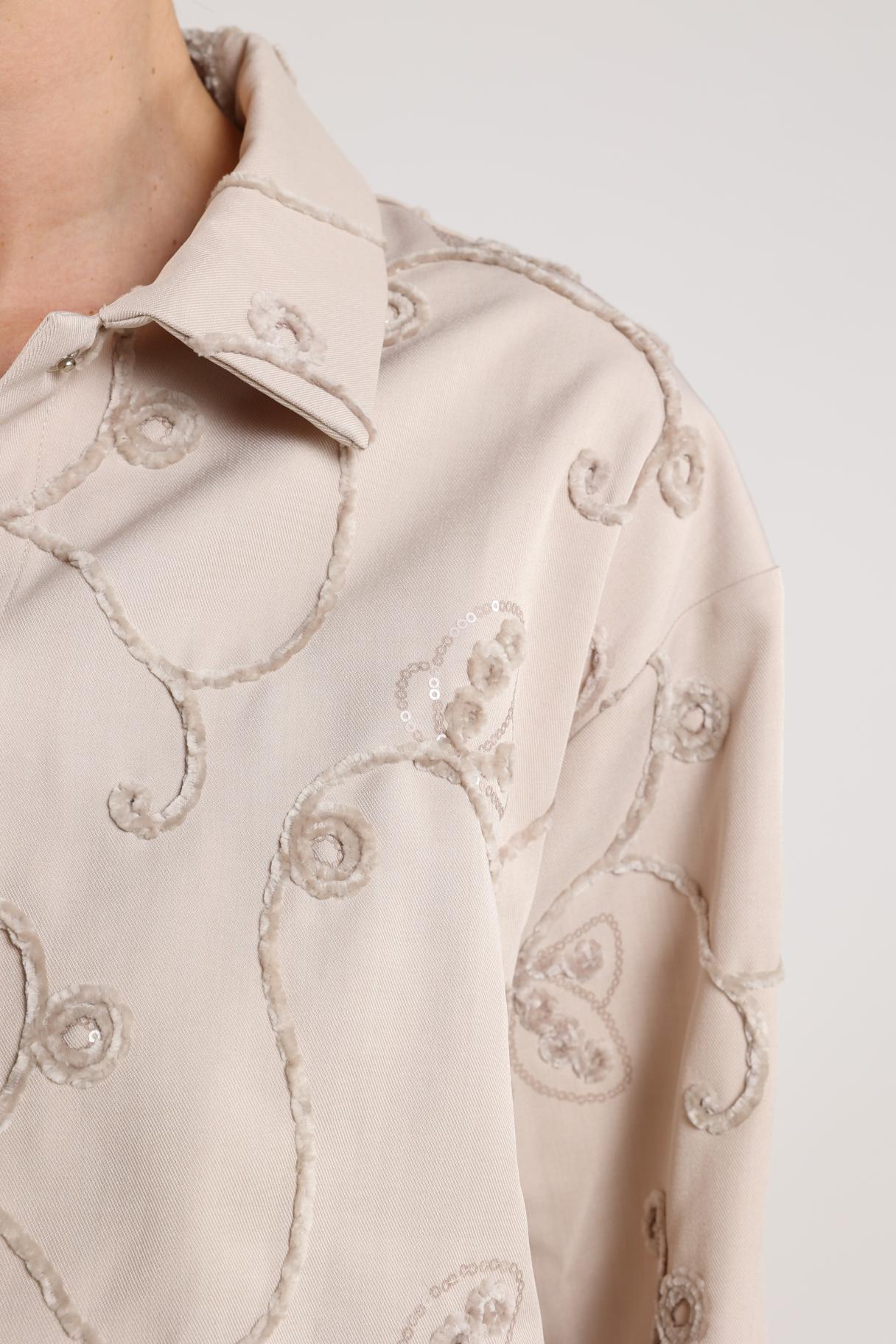 Newport Blouse Embroidery | Sand