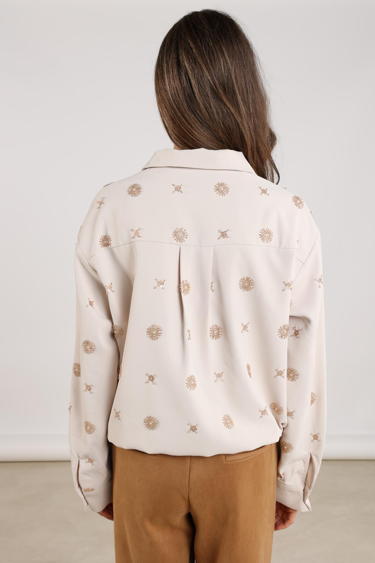 Newport Blouse Embroidery | Offwhite/Gold