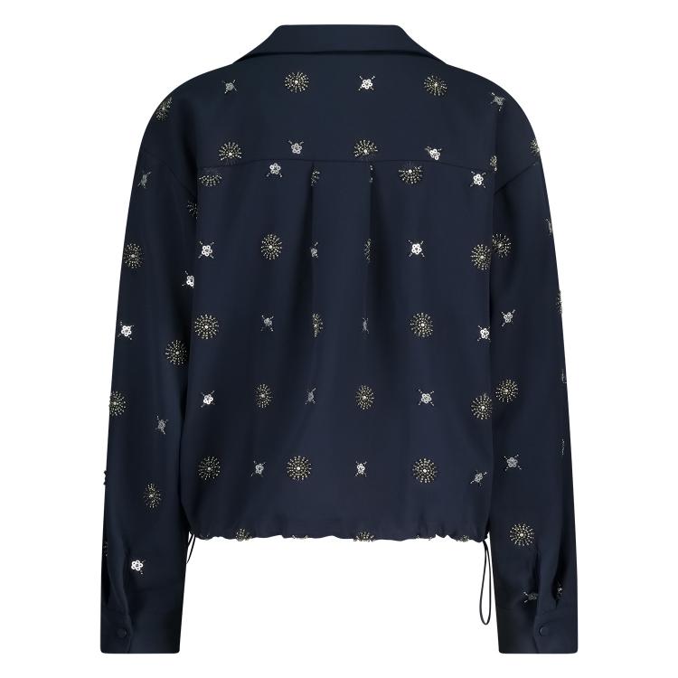 Newport Blouse Embroidery | Navy/Silver