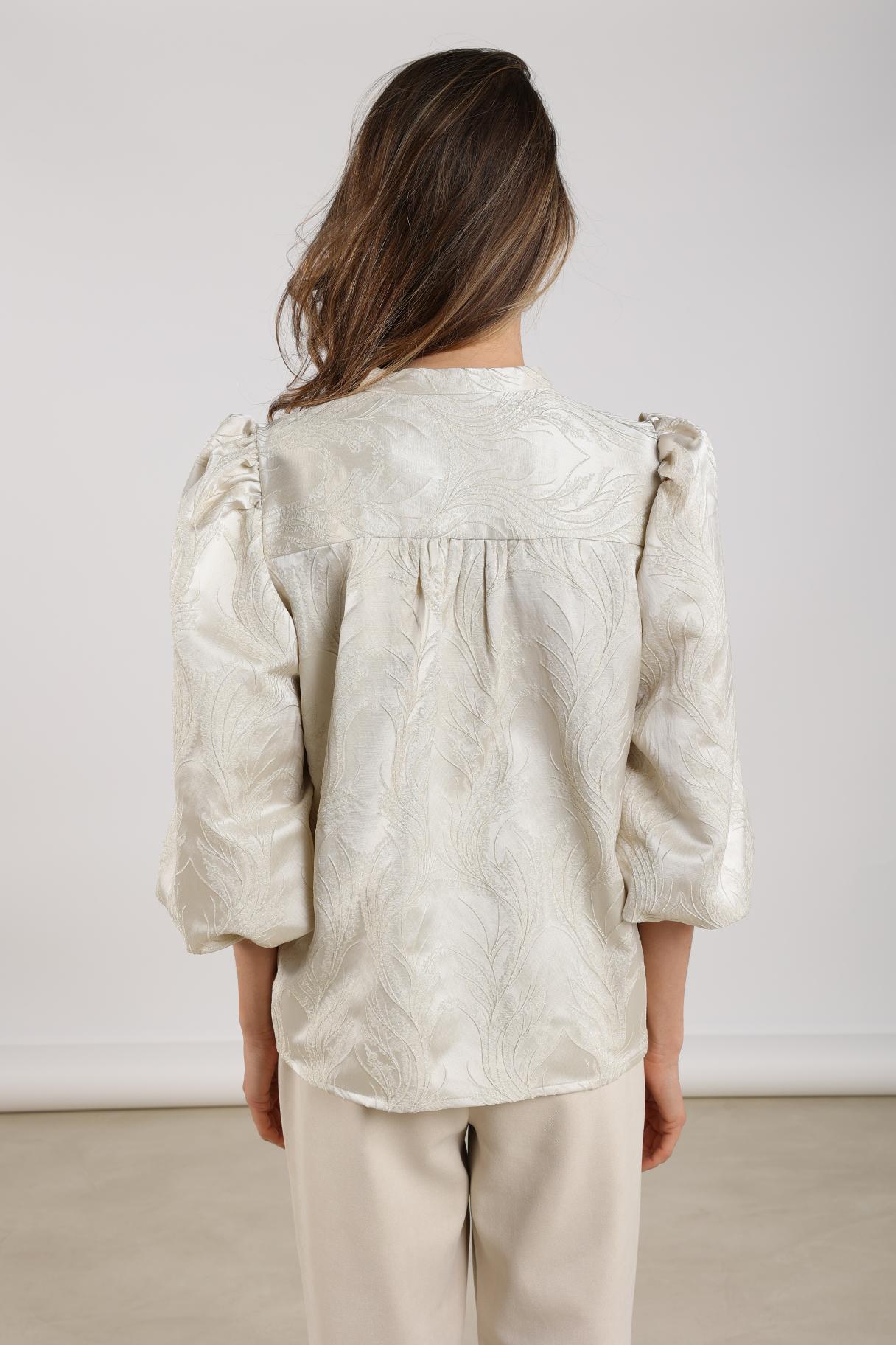 Rosie Blouse Embrodery | Offwhite/Gold