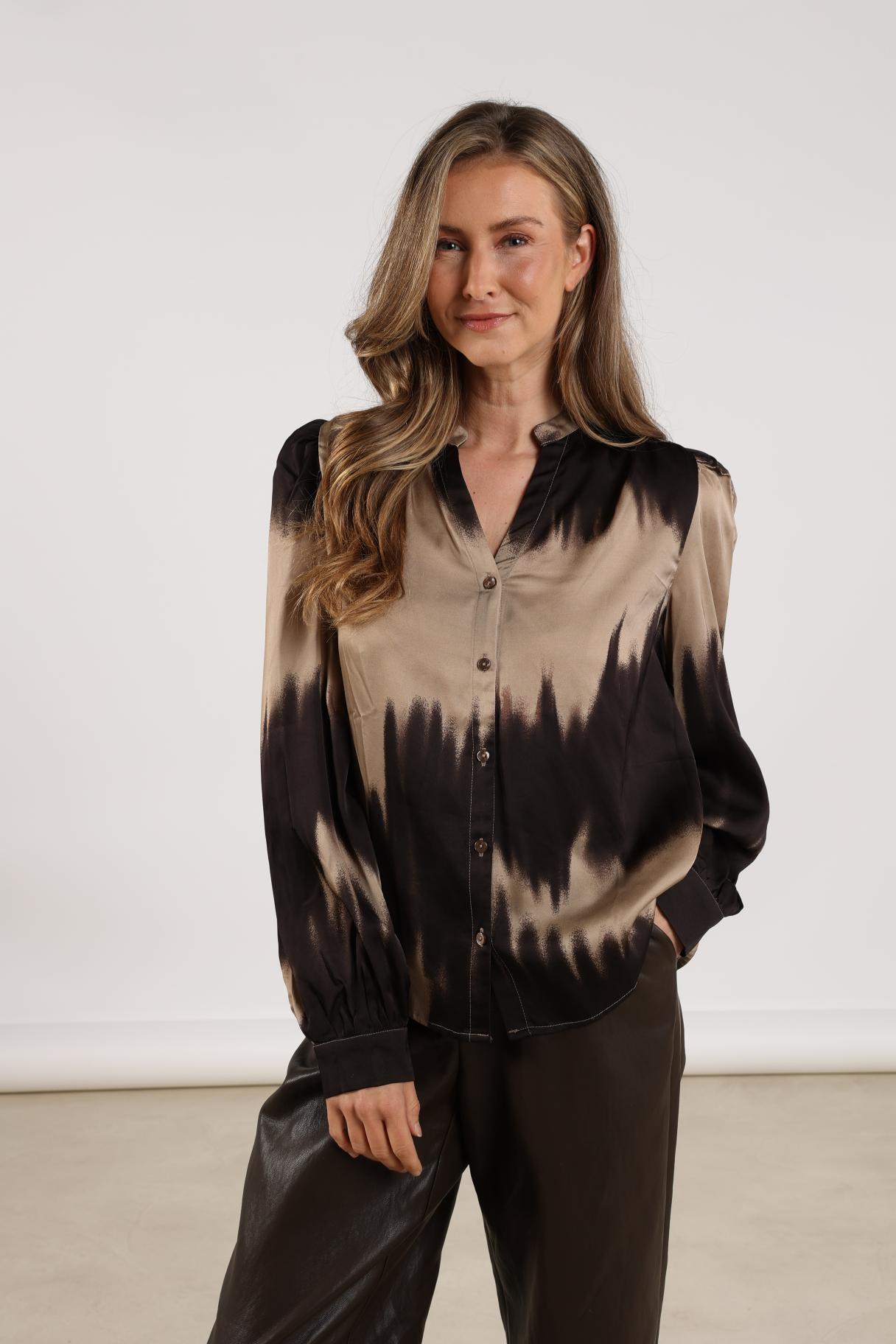 Lizzy Blouse | Sand/Dark Chocolate