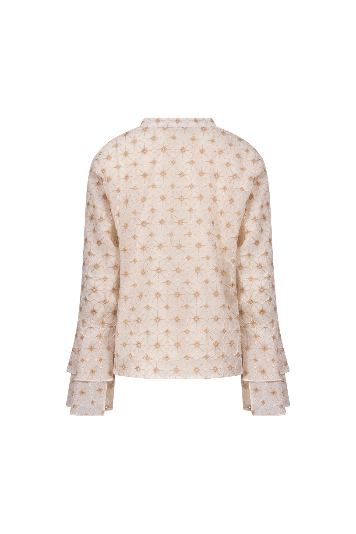 April Blouse Flower | Offwhite/Toffee