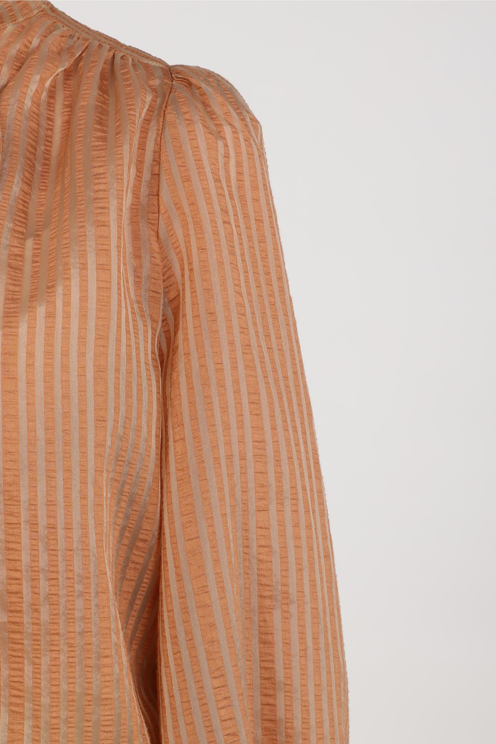 Alberta Blouse Bow Stripe | Toffee