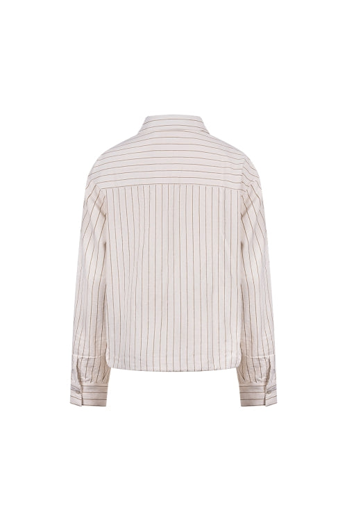 Ariana Blouse Stripe | Offwhite/Taupe