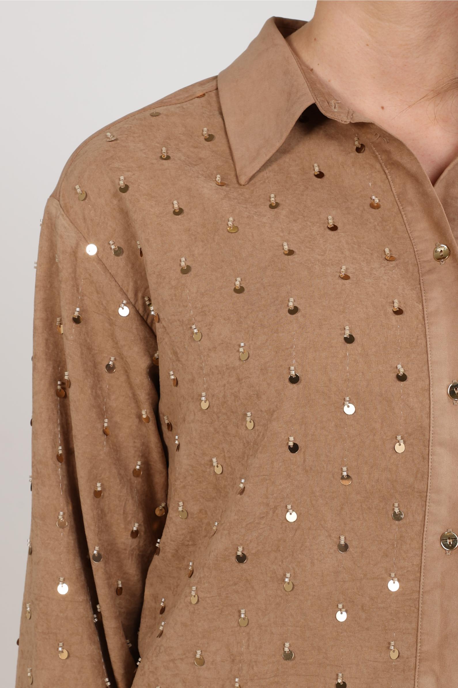 Ally Blouse Paillet Beads | Toffee