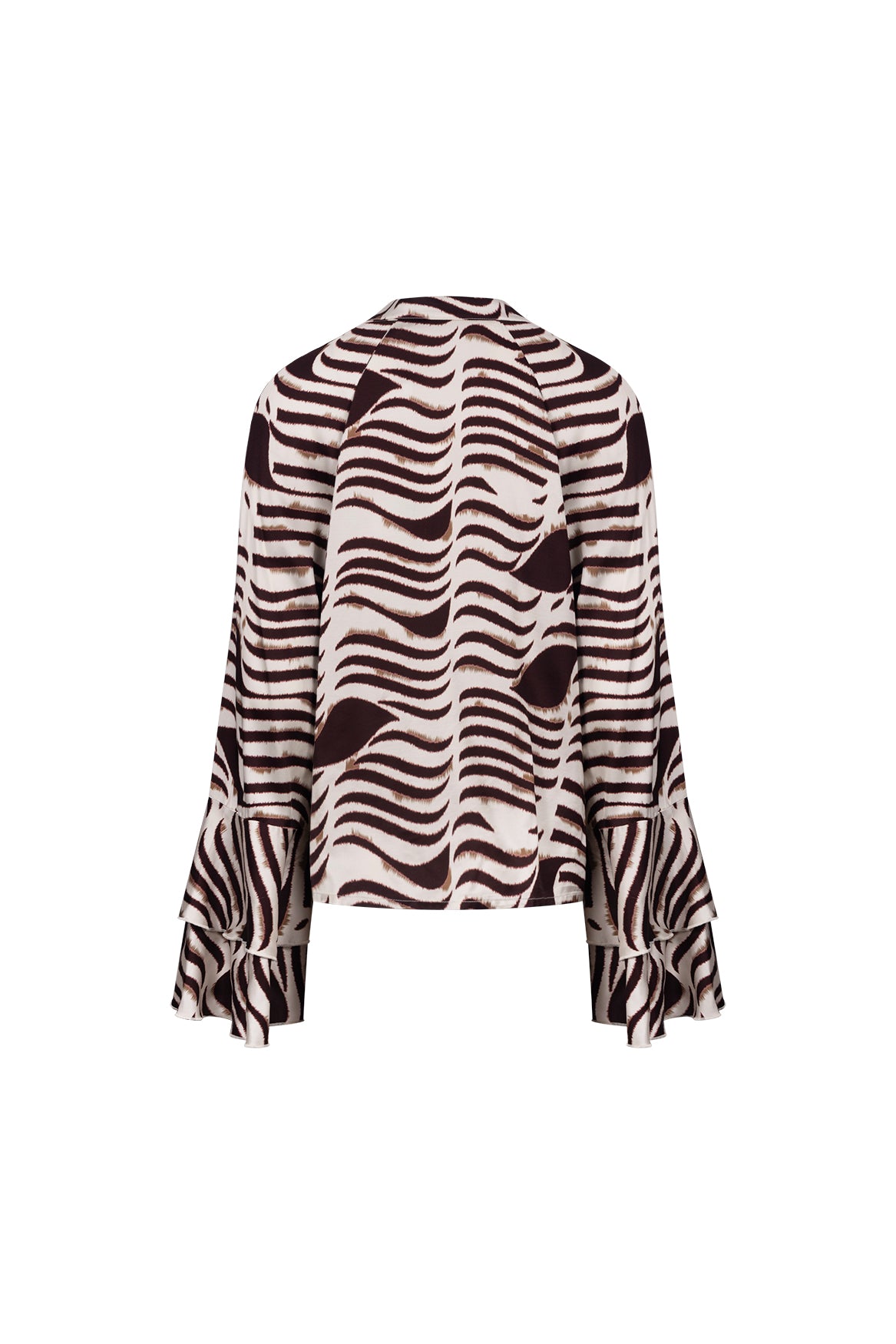 April Blouse V-Neck Zebra | Offwhite/Cherry
