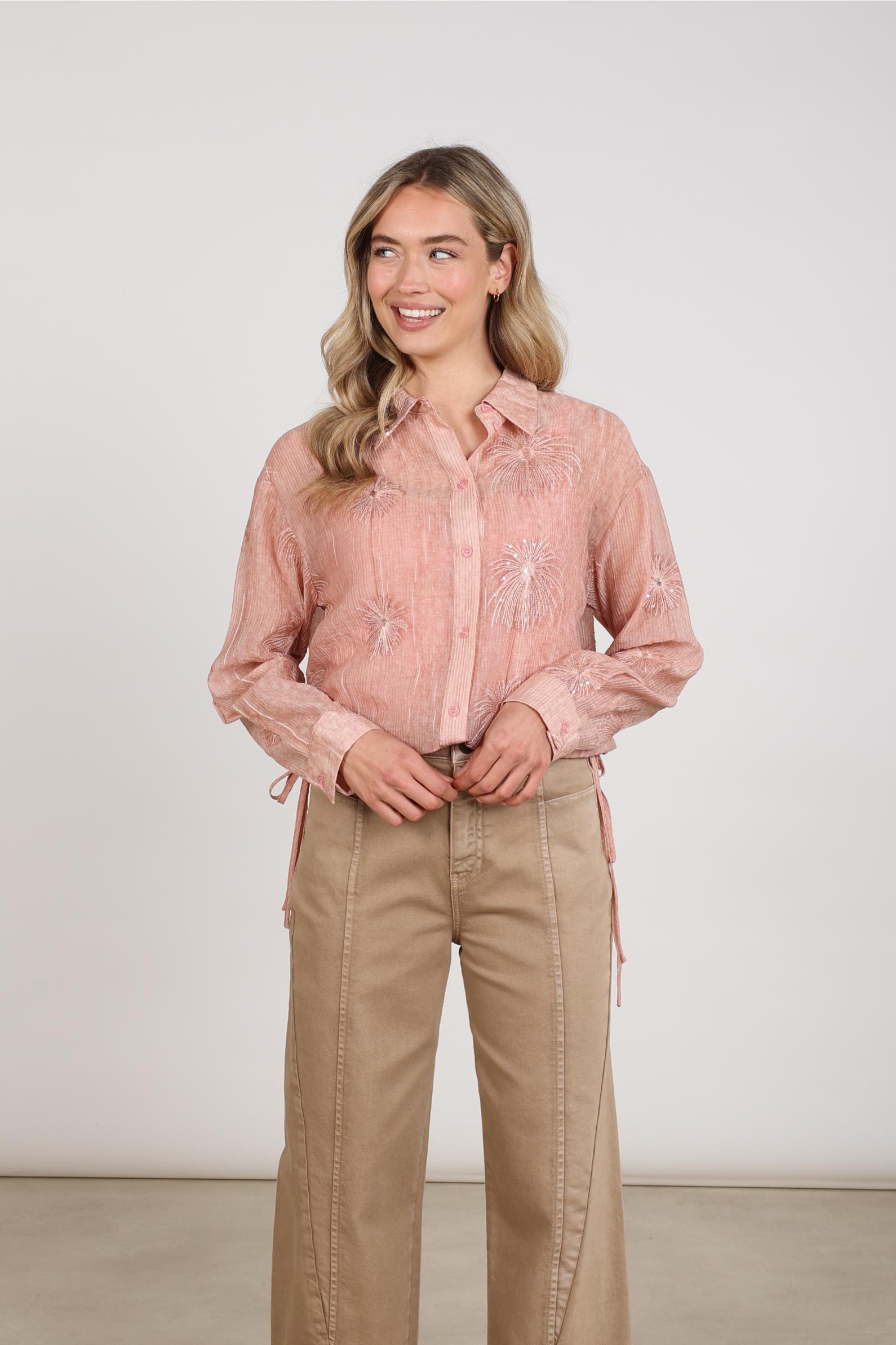 Ally Blouse Embroidery | Rose