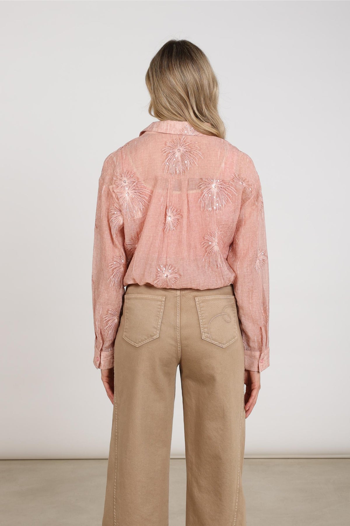 Ally Bluse Stickerei | Rosé