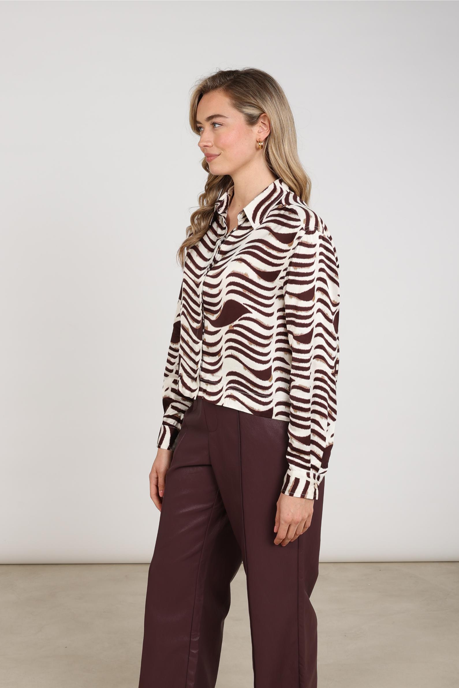 Adora Blouse Zebra | Offwhite/Cherry