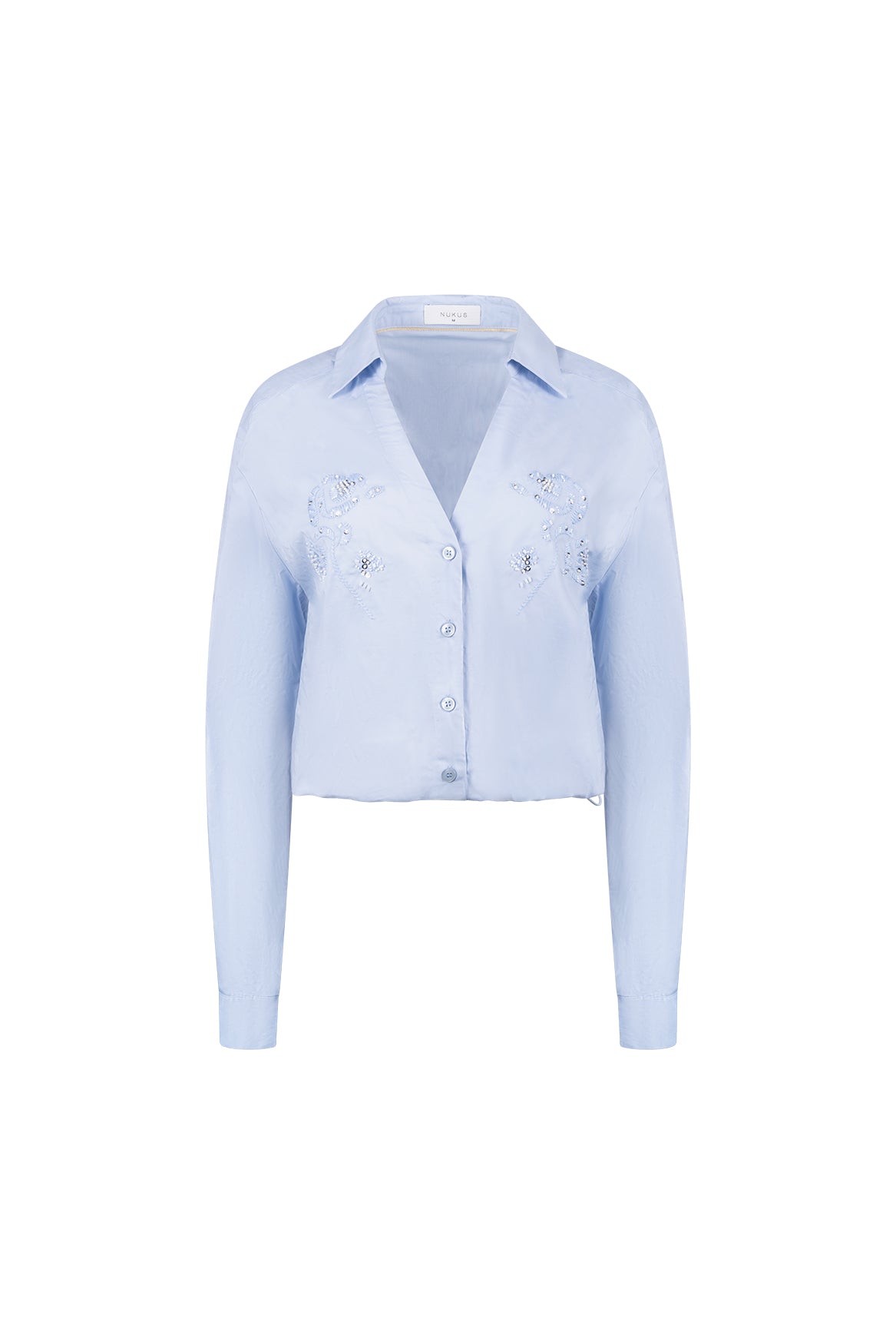 Anika Blouse Embroidery | Sky