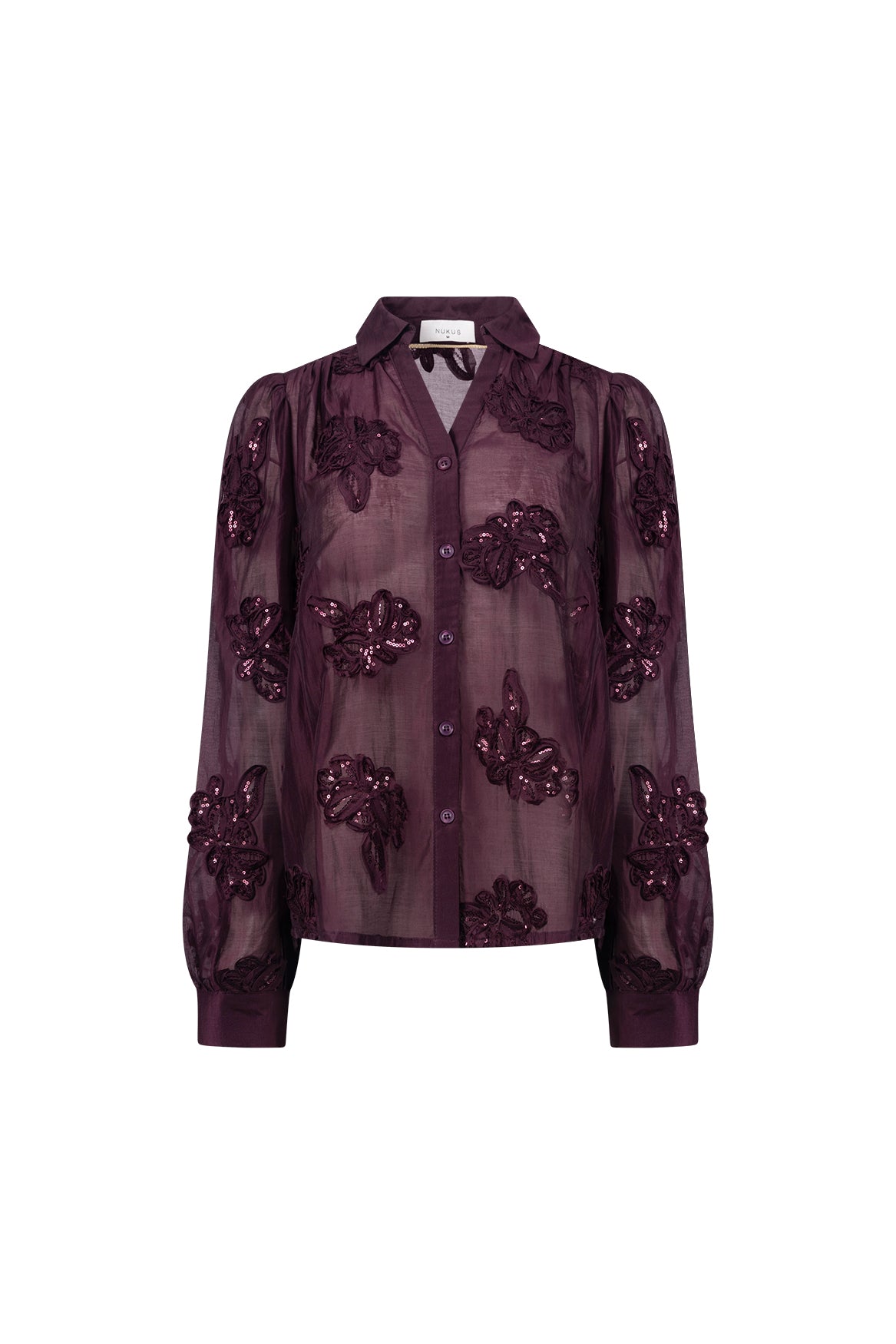 Antonella Blouse Paillet Flower | Cherry