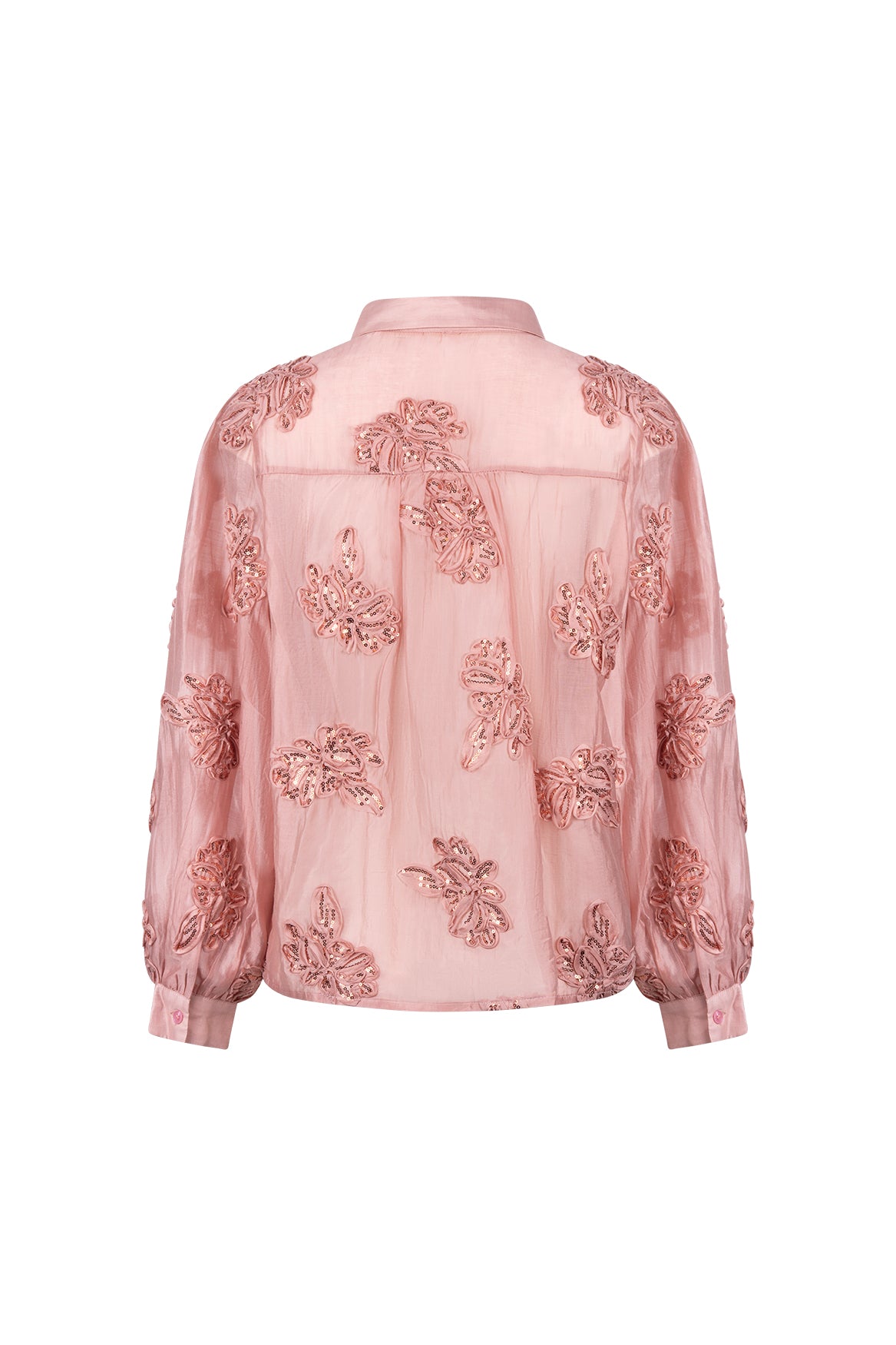 Antonella Bluse Pailletten Blume | Rosé