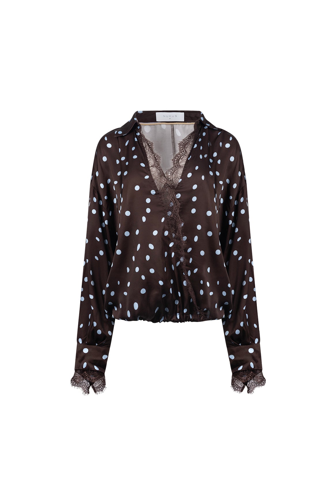 Annie Blouse Dots | Chocolate/Sky