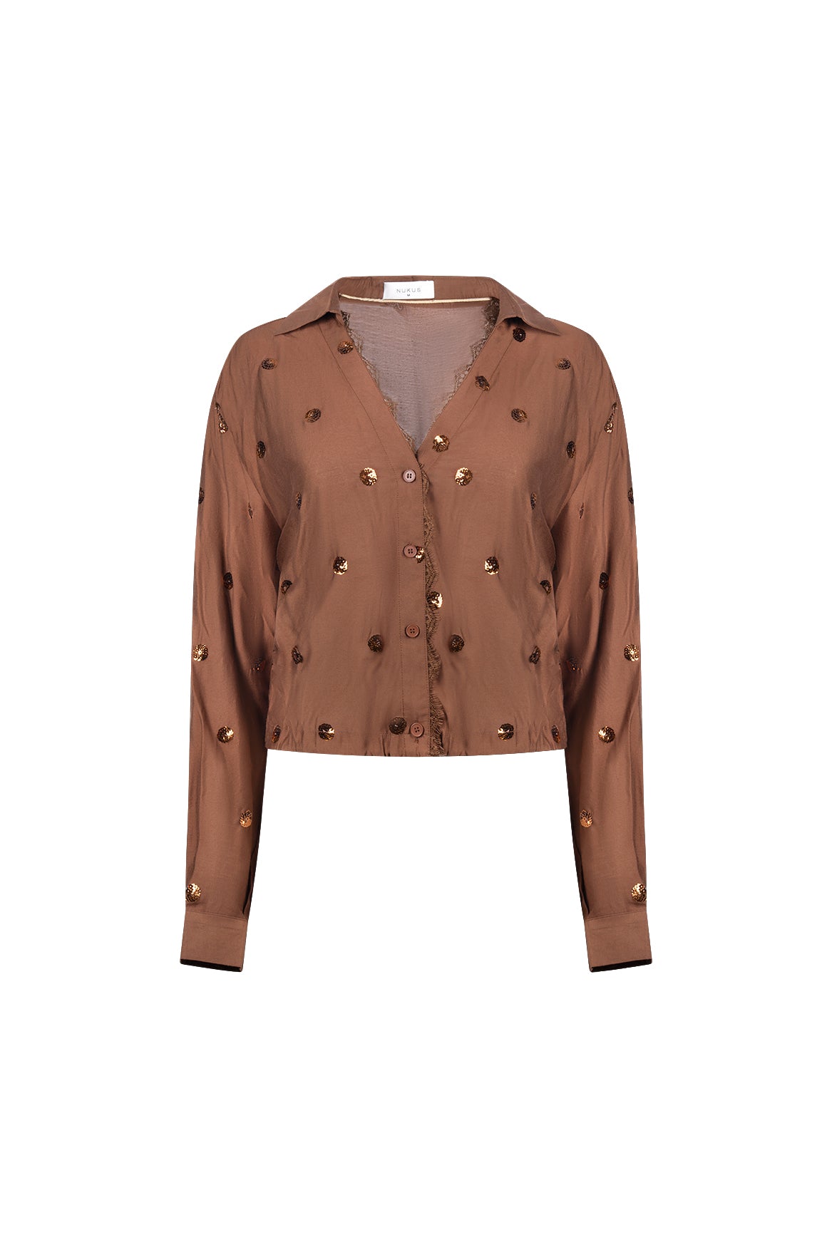 Anika Blouse Paillet | Espresso