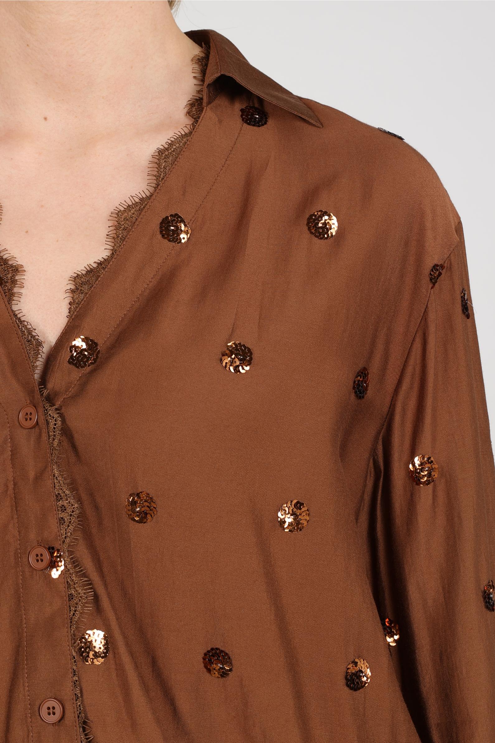 Anika Blouse Paillet | Espresso