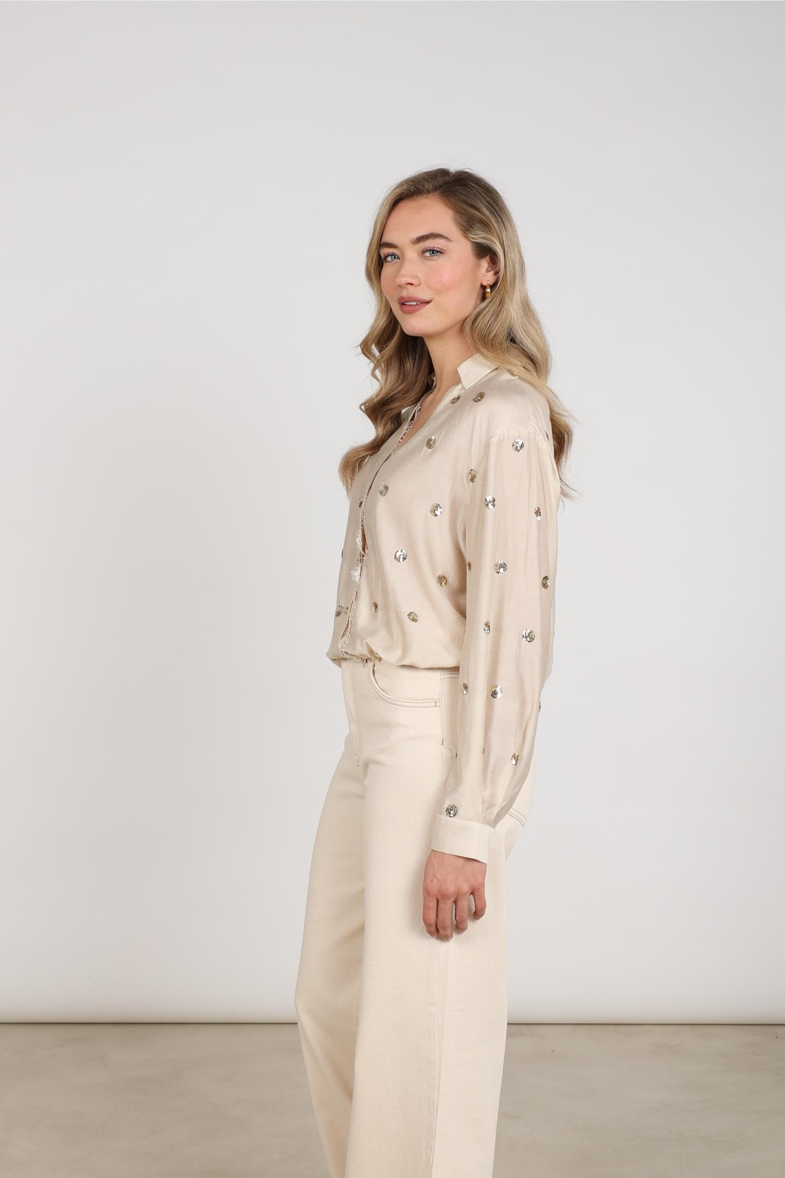 Anika Blouse Paillet | Sand