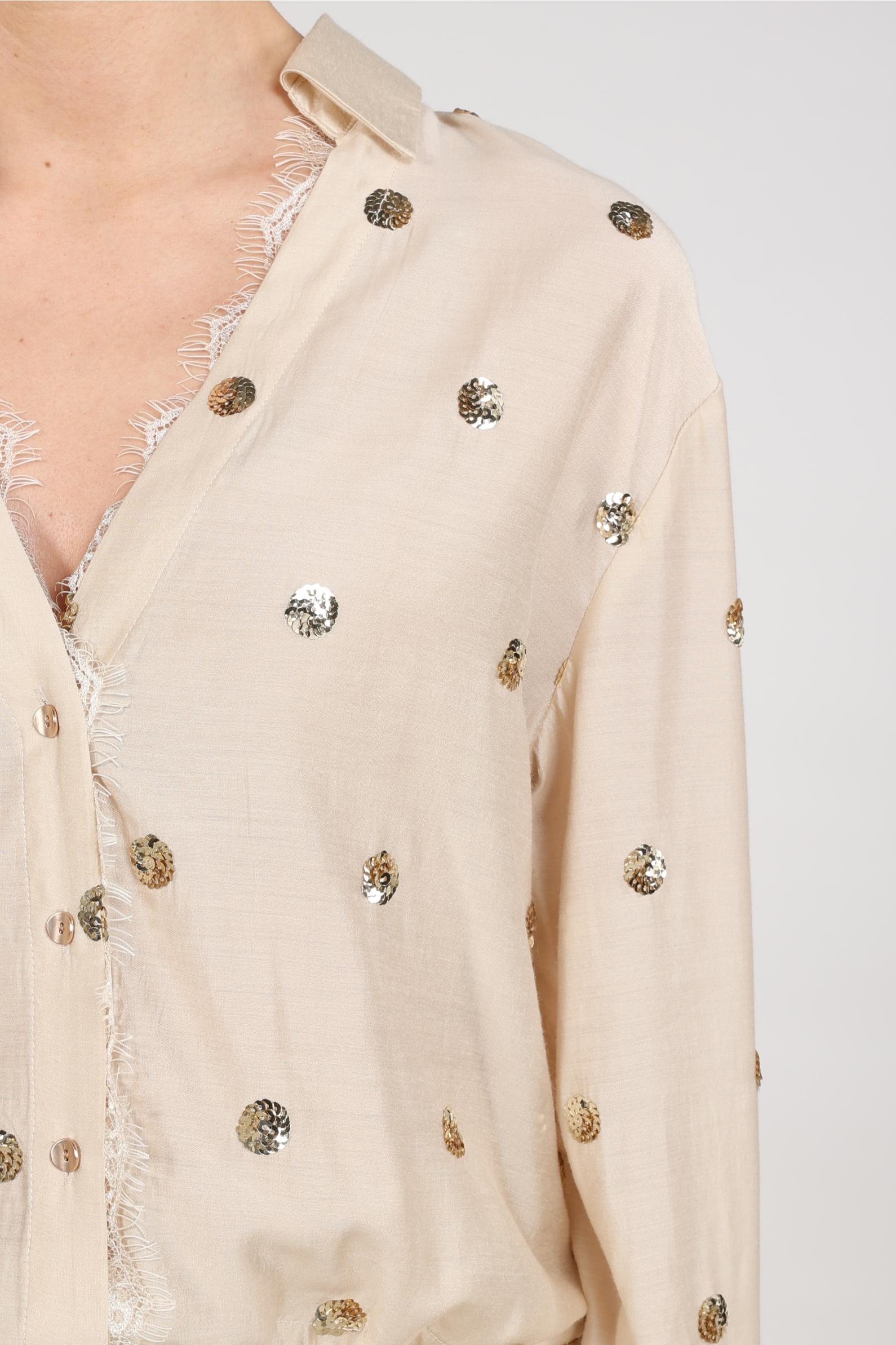 Anika Blouse Paillet | Sand