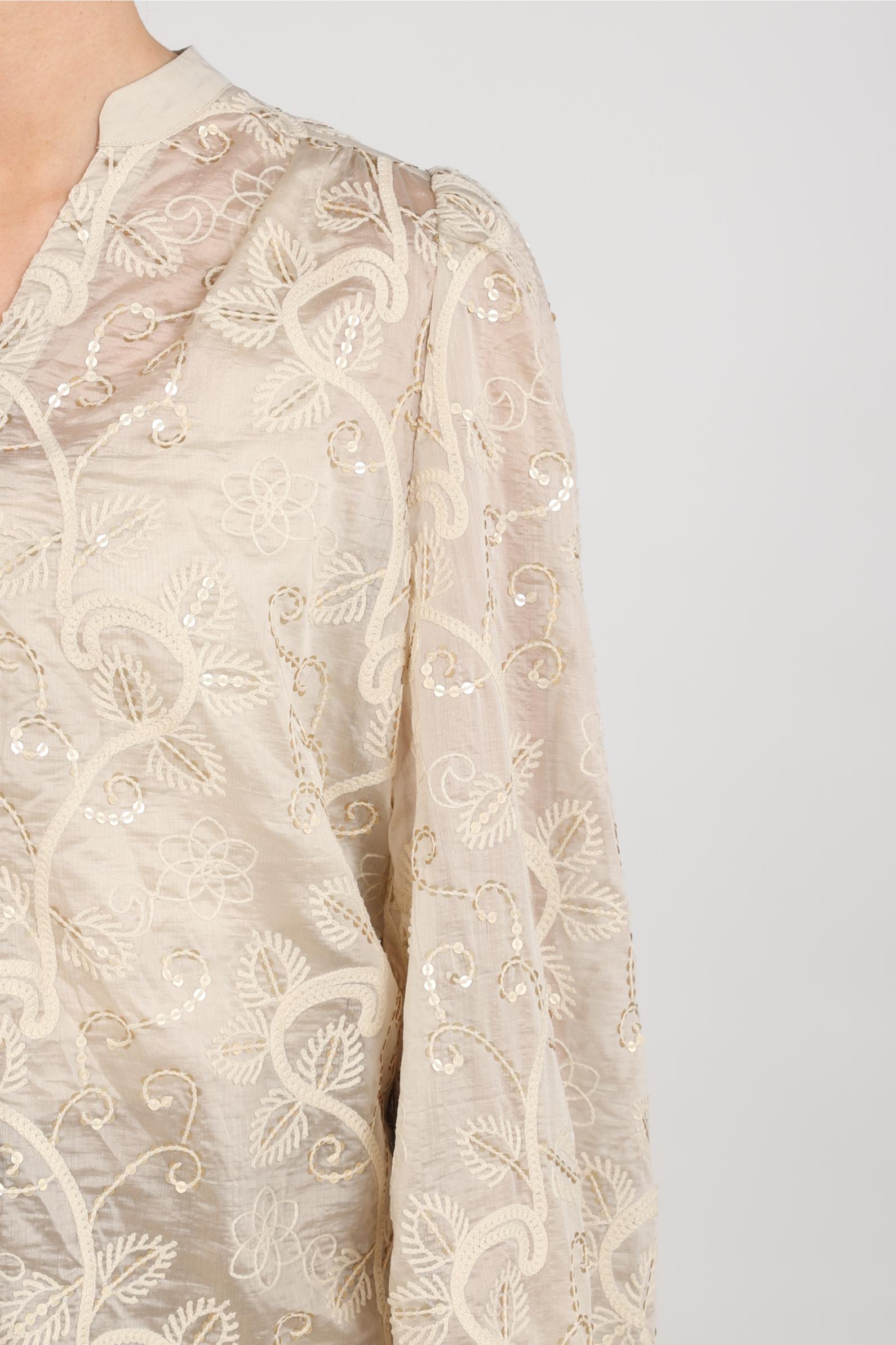 Antonella Blouse Embroidery | Sand