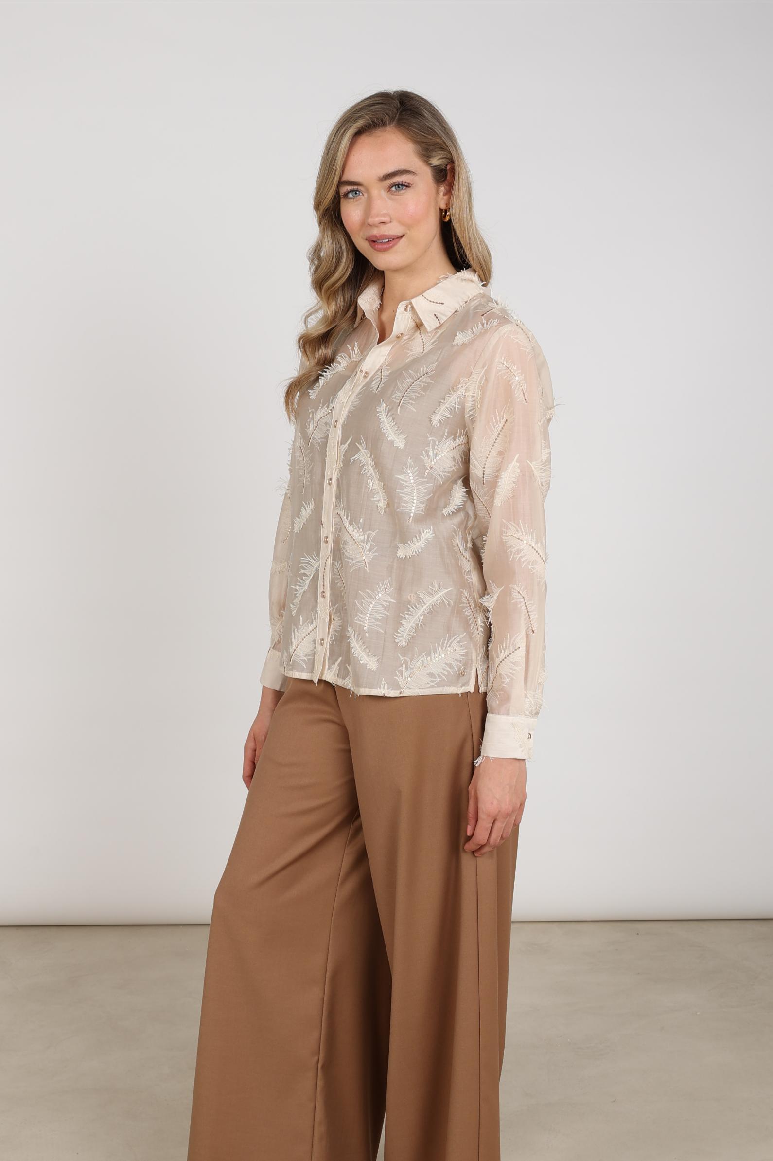Aysha Blouse Feathers | Sand