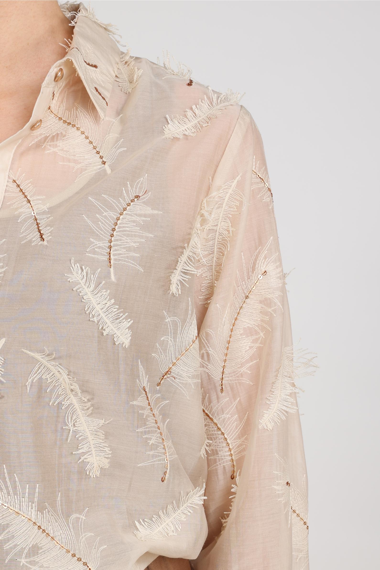 Aysha Blouse Feathers | Sand