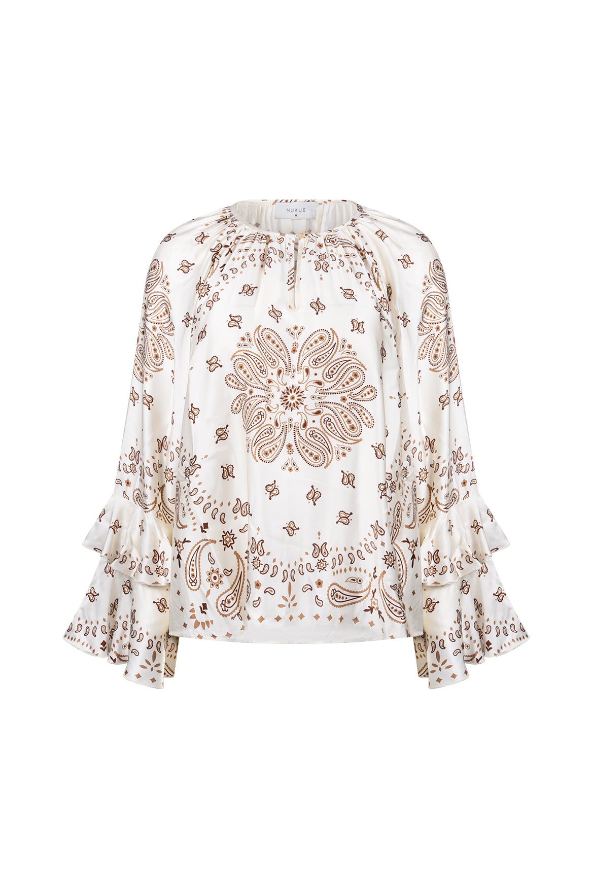 Asra Blouse Paisley | Offwhite/Toffee