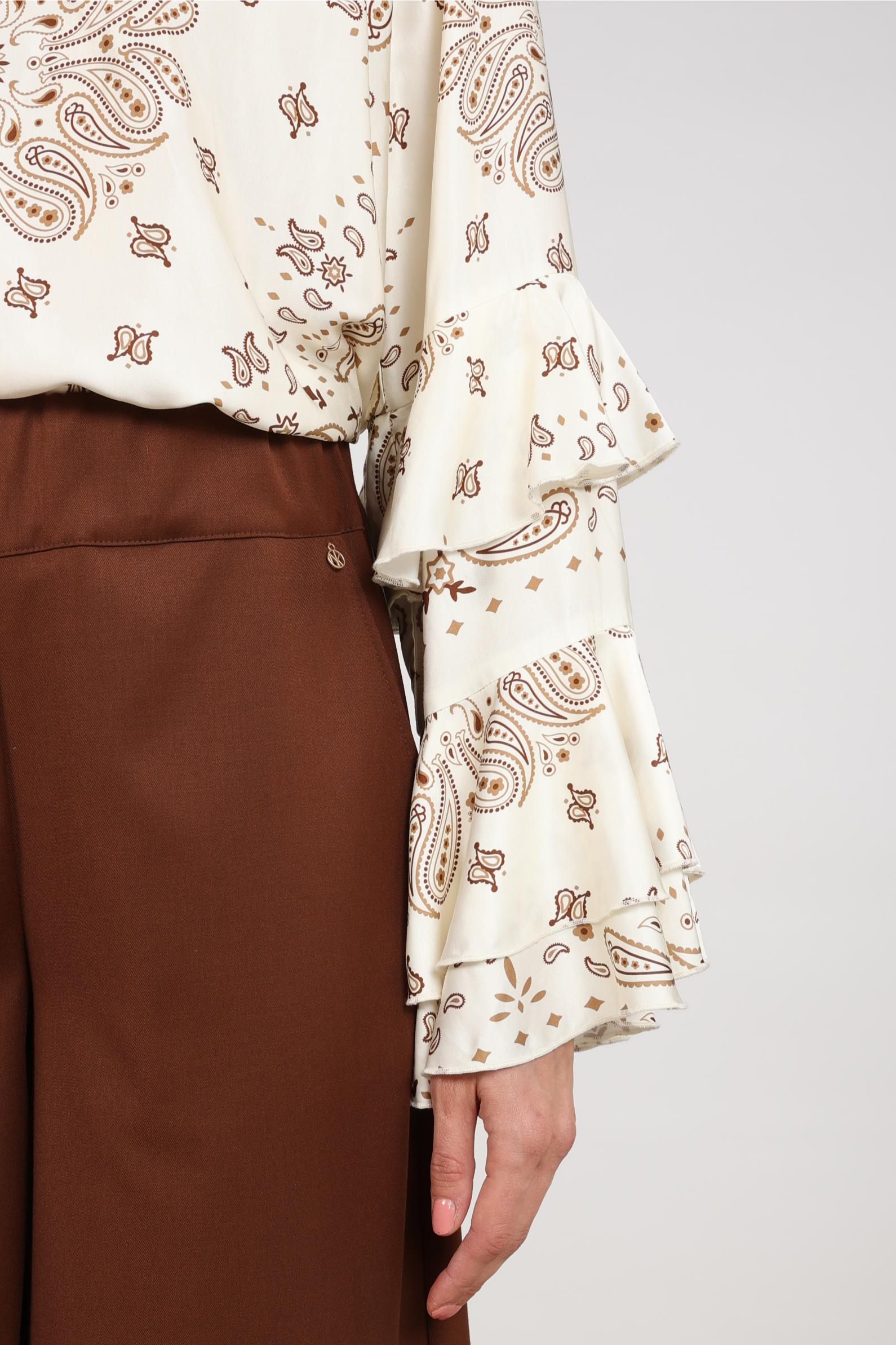 Asra Blouse Paisley | Offwhite/Toffee