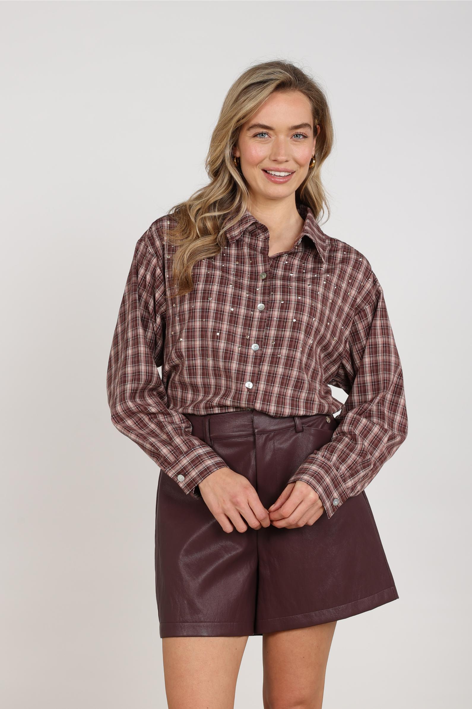 Macy Blouse Check | Cherry/Rose