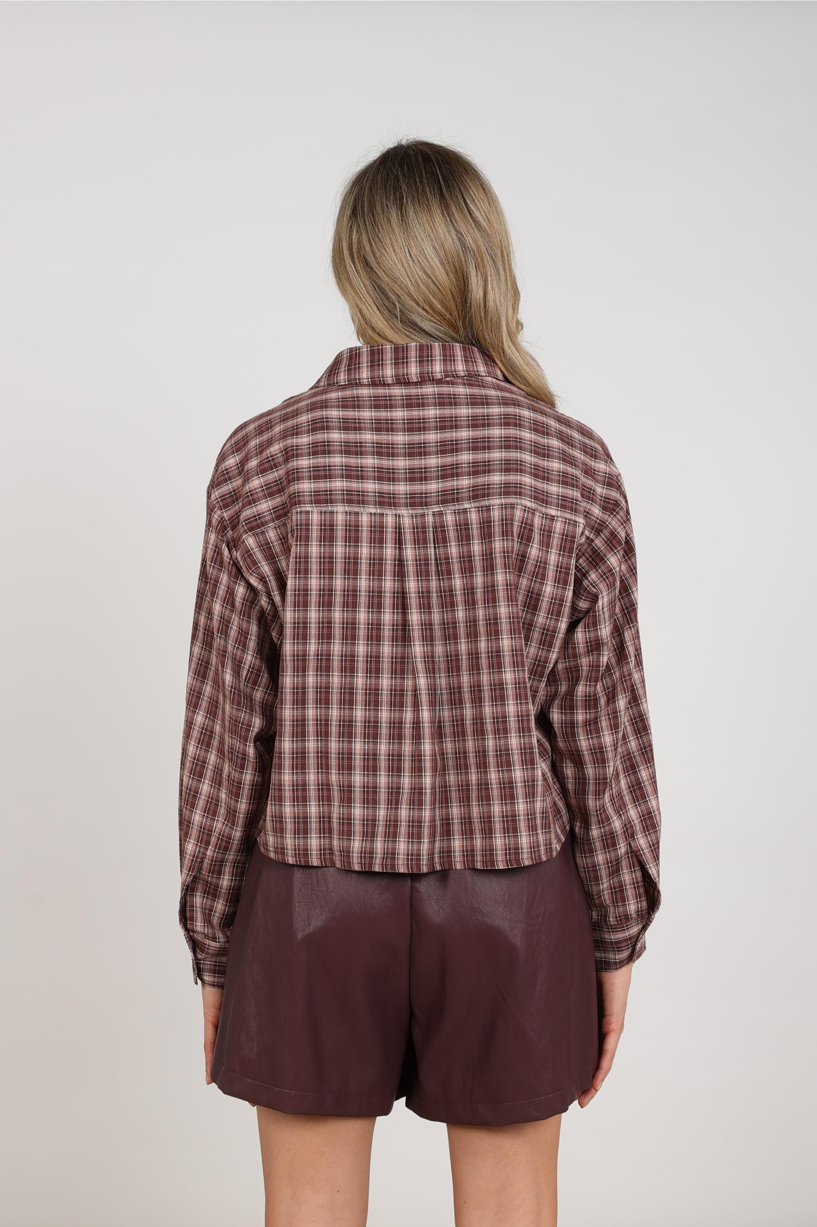 Macy Blouse Check | Cherry/Rose