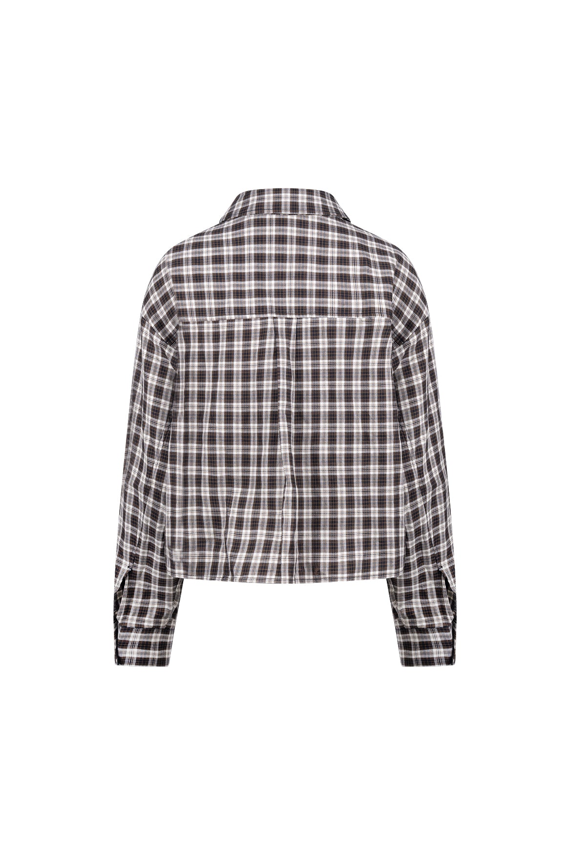 Macy Blouse Check | Offwhite/Chocolate