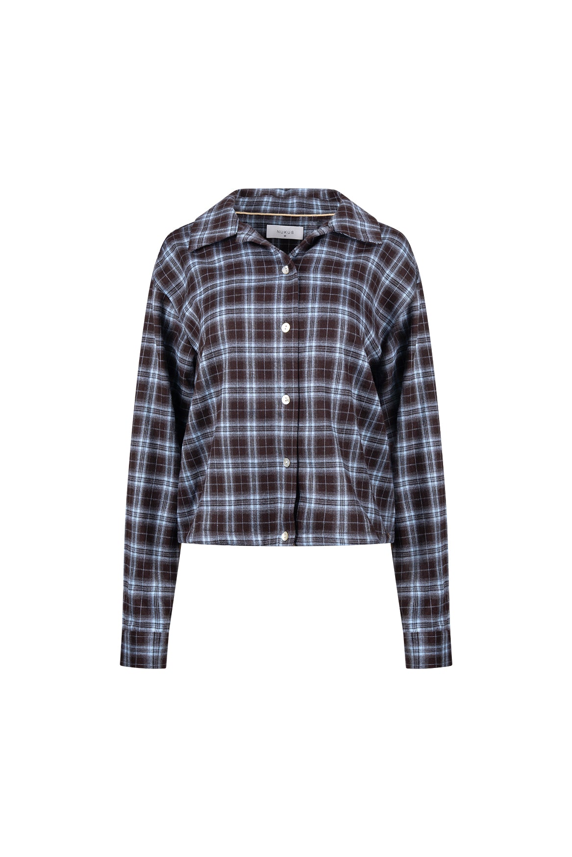 Newport Blouse Check | Chocolate/Sky